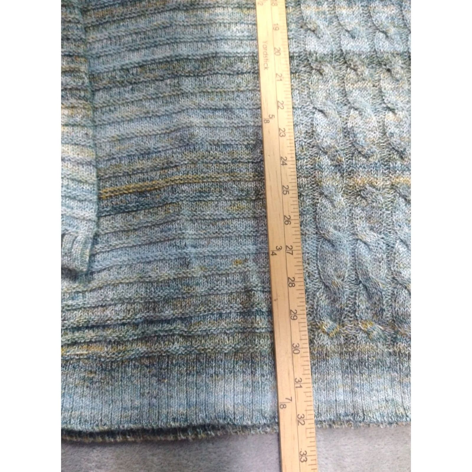 Vintage Catherines Sweater Pullover Womens 3X Plus Blue Striped Cable Knit Wool Blend Crew Neck Long Sleeve Knit Casual Winter Spring Fall Womens Size XXL / US 16-18 / IT 52-54 - 3 Thumbnail