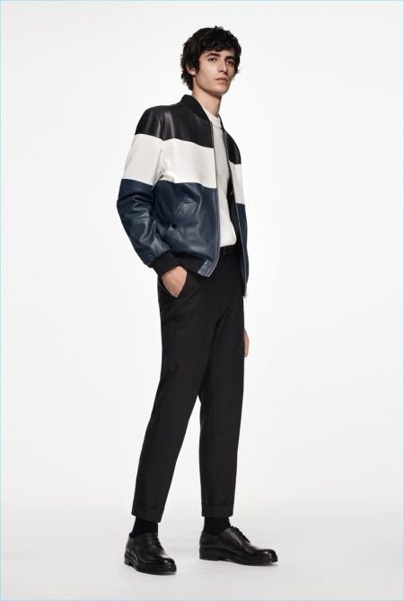 Hugo Boss Fall 2018 Hugo Boss Nappa Lamb Leather Bomber Jacket Size US L / EU 52-54 / 3 - 1 Thumbnail