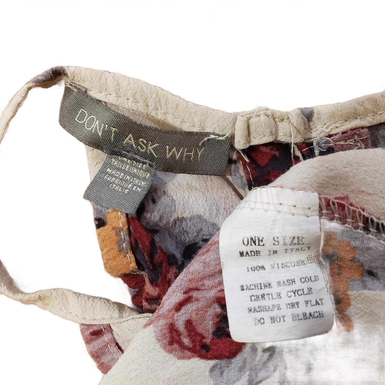 Designer Don't Ask Why Made in Italy Floral Halter Top One Size (S-M) Size ONE SIZE - 5 Thumbnail