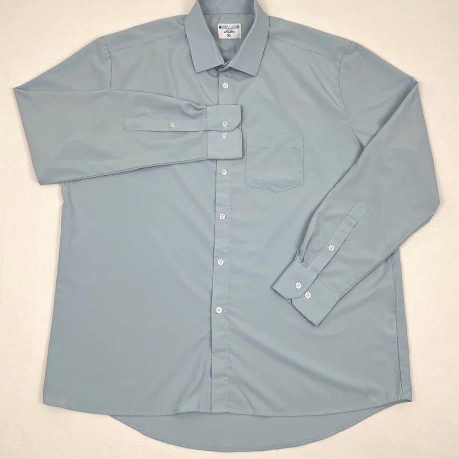 Vintage &Collar Shirt Mens XL Athletic Fit Blue Performance Stretch Button Up Casual Size US XL / EU 56 / 4 - 3 Thumbnail