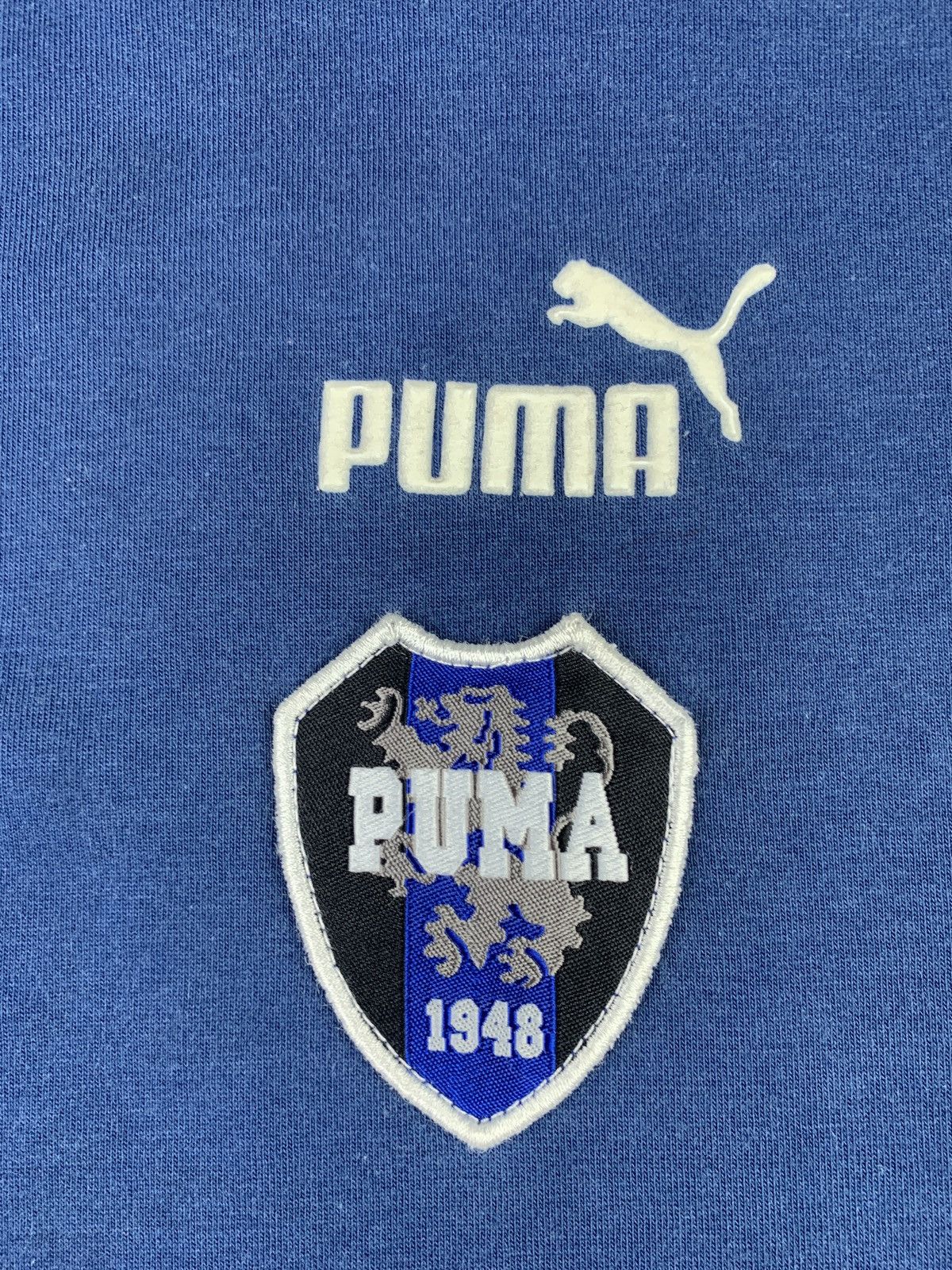 Puma 1990s Puma Navy Puffy Center Logo Graphic Longsleeve Top Size M / US 6-8 / IT 42-44 - 3 Thumbnail