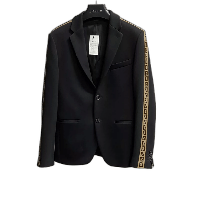 Fendi Black Logo Suit Jacket Size 48