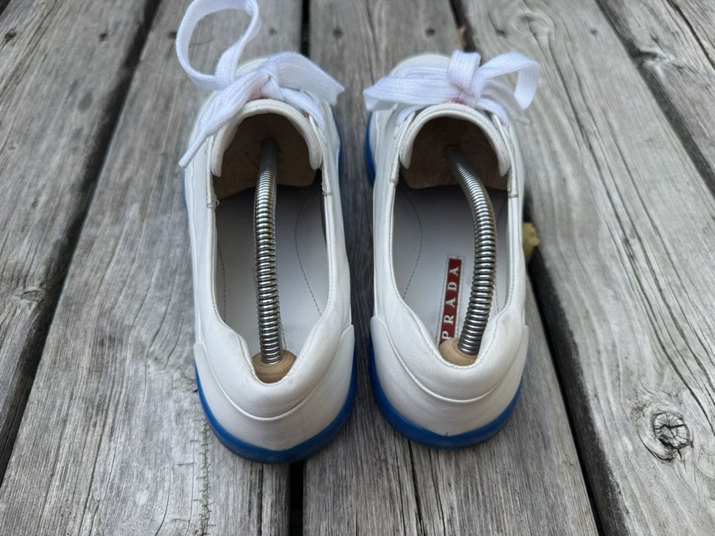 Prada 100% Authentic Low Top Leather Calf Plume Sneakers Size US 7 / EU 40 - 5 Thumbnail