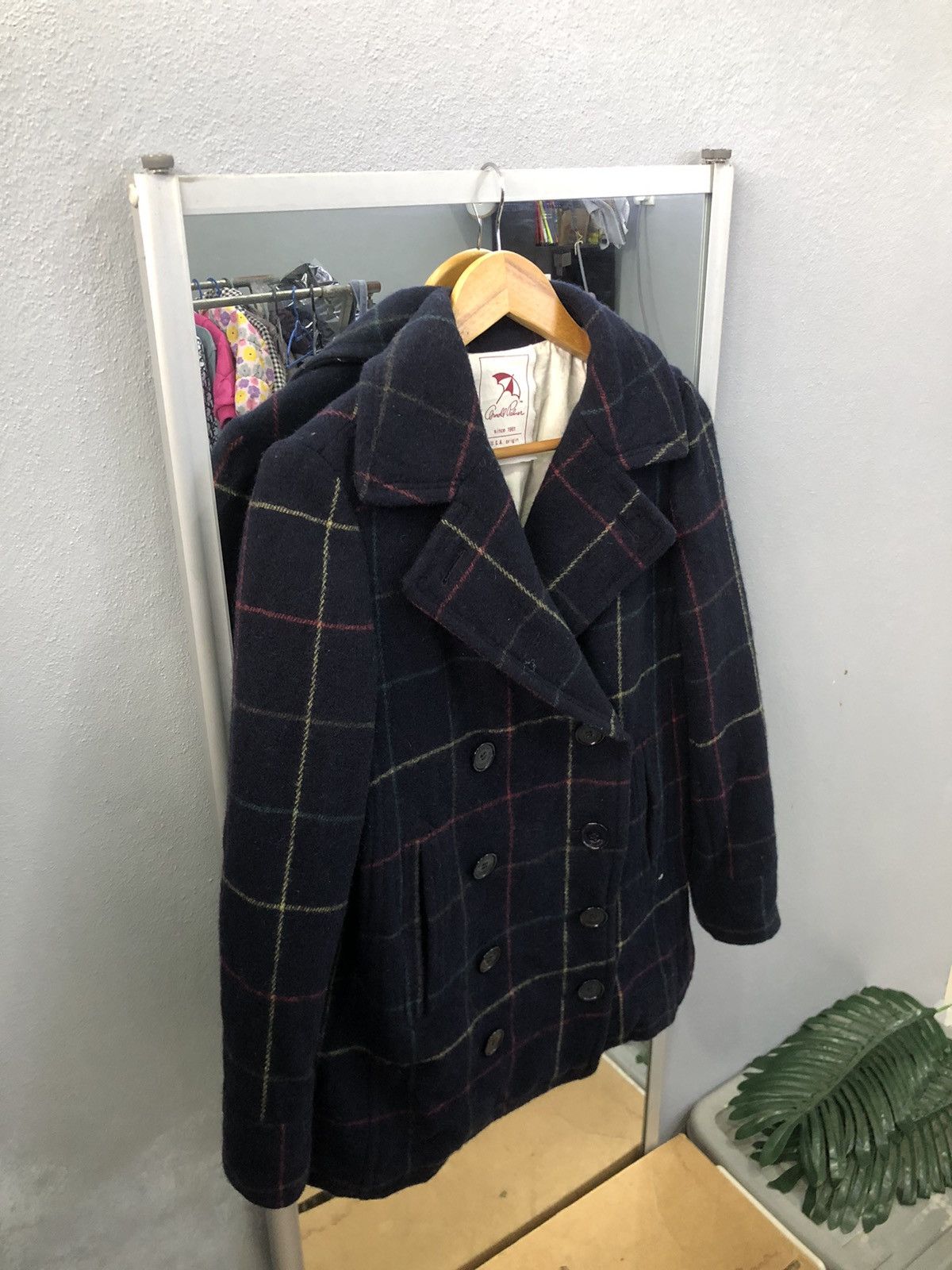 Japanese Brand Arnold Palmer Japan Wool Check Peacoat Women’s 90s Size S / US 4 / IT 40 - 3 Thumbnail