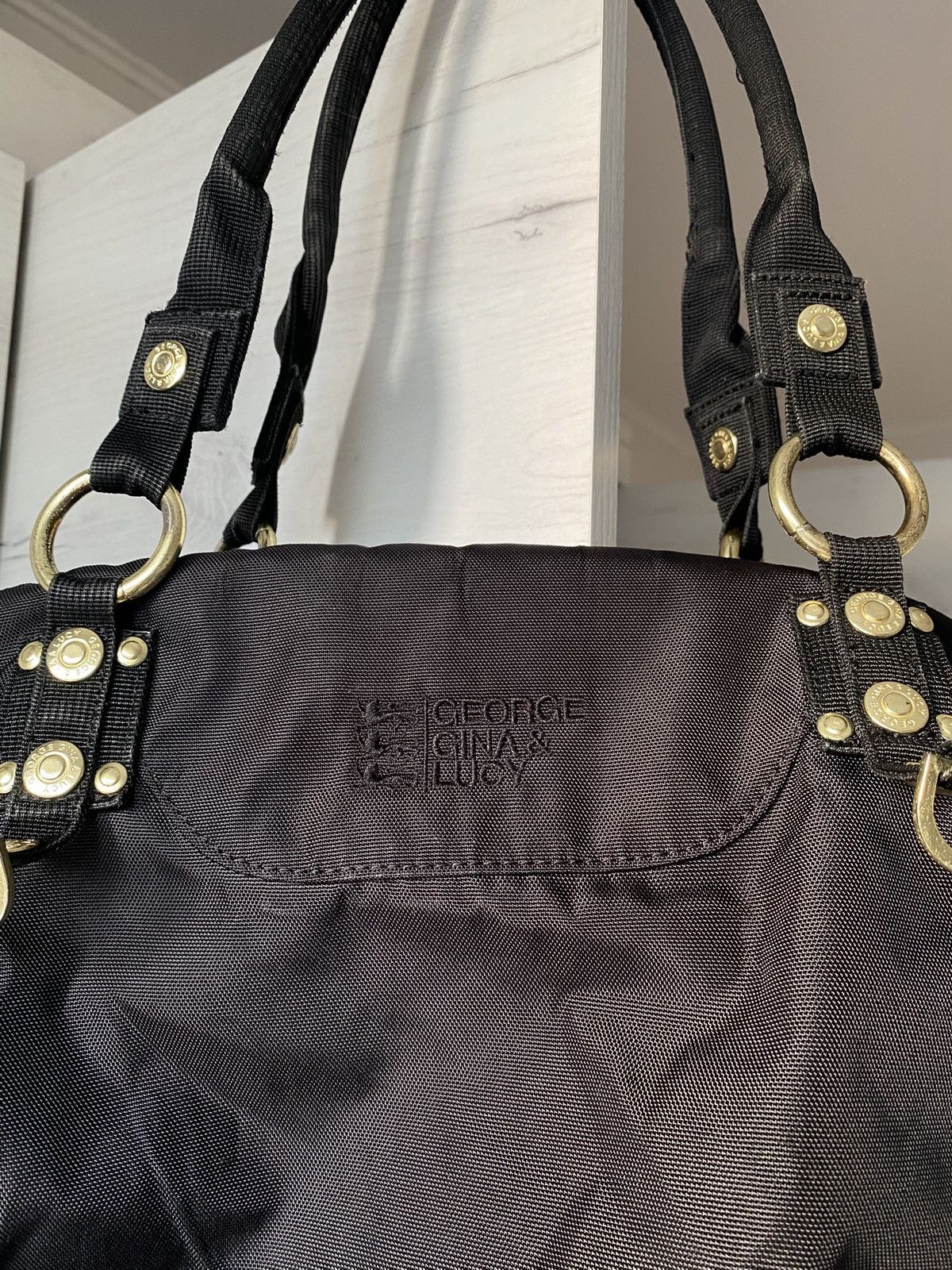 Other George Gina Lucy Black Designer Bag Gold Hardware Size ONE SIZE - 4 Thumbnail