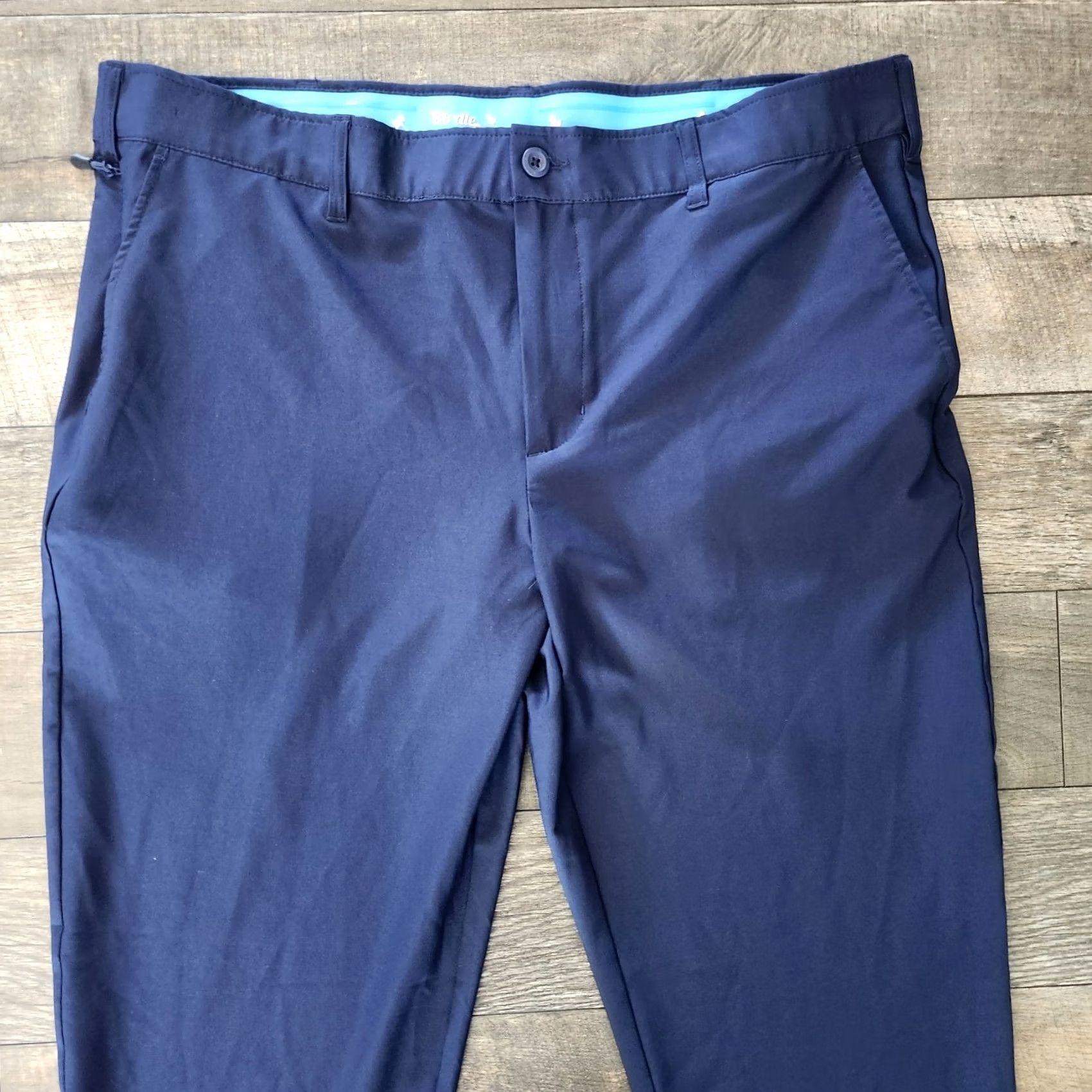Vintage Birdie Bound Golf Pants Mens 40x32 Blue Flex Waist Straight Fit Performance Size US 40 / EU 56 - 3 Thumbnail