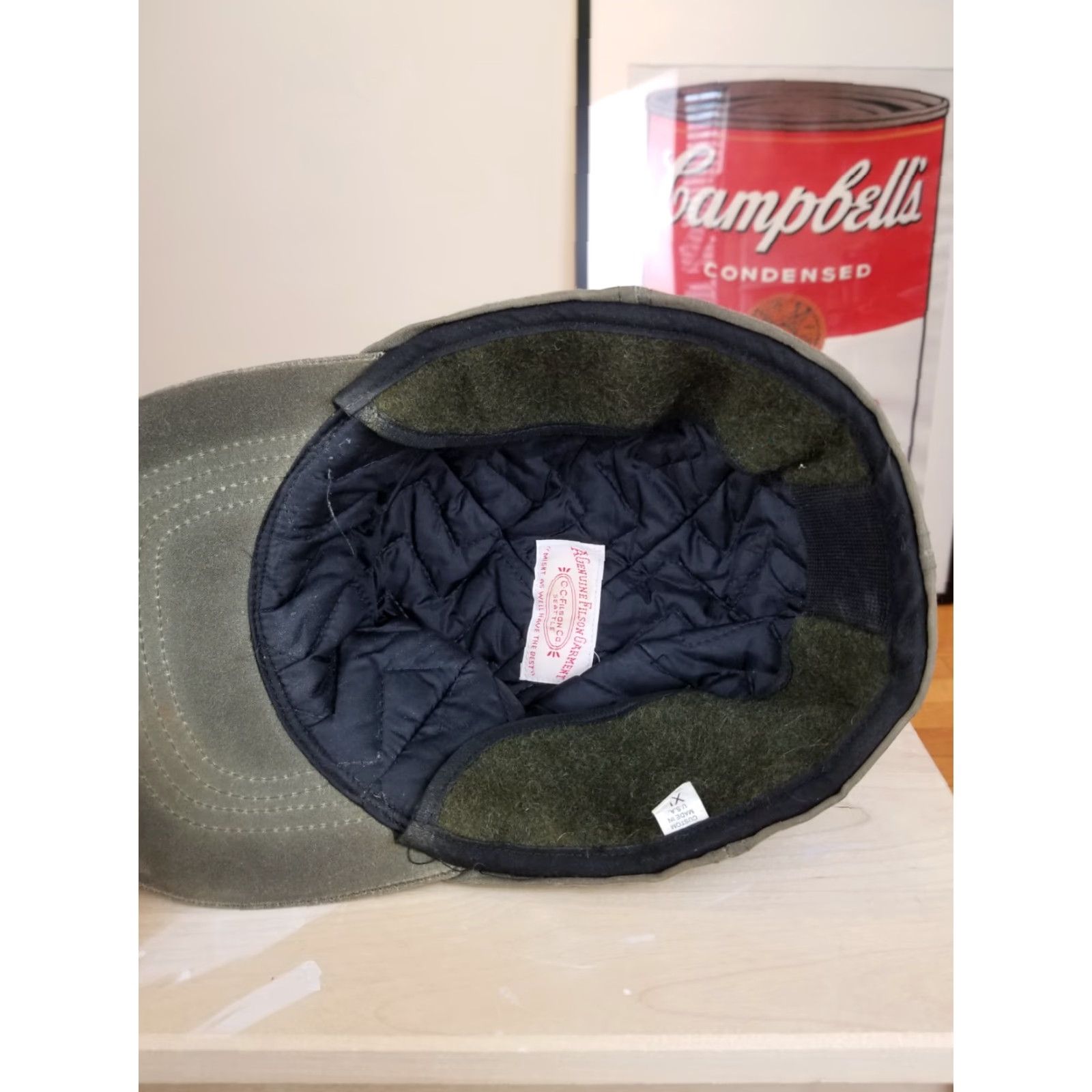 Filson VINTAGE 90' CC FILSON OIL TIN CLOTH HUNTING HAT WITH EAR FLAP SZ XLARGE Size ONE SIZE - 6 Thumbnail