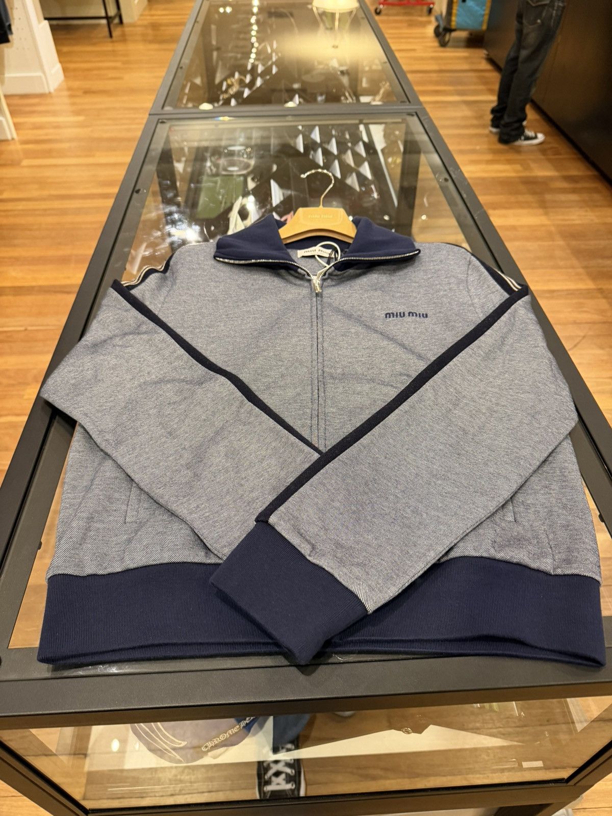 Miu Miu Miu Miu Deux-Tonal Knit Track Jacket Size US S / EU 44-46 / 1 - 3 Thumbnail