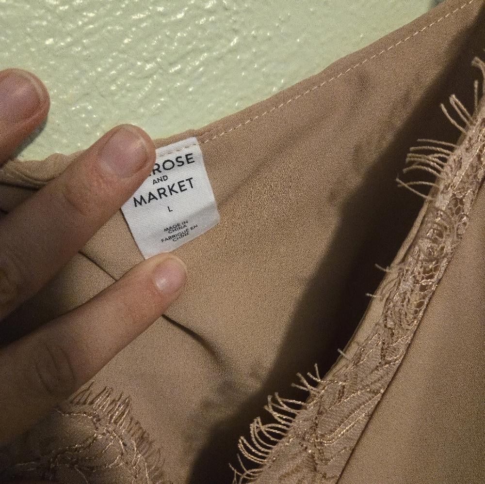 Other Melrose and Market Tan Lace Detail Tank Size L / US 10 / IT 46 - 2 Thumbnail