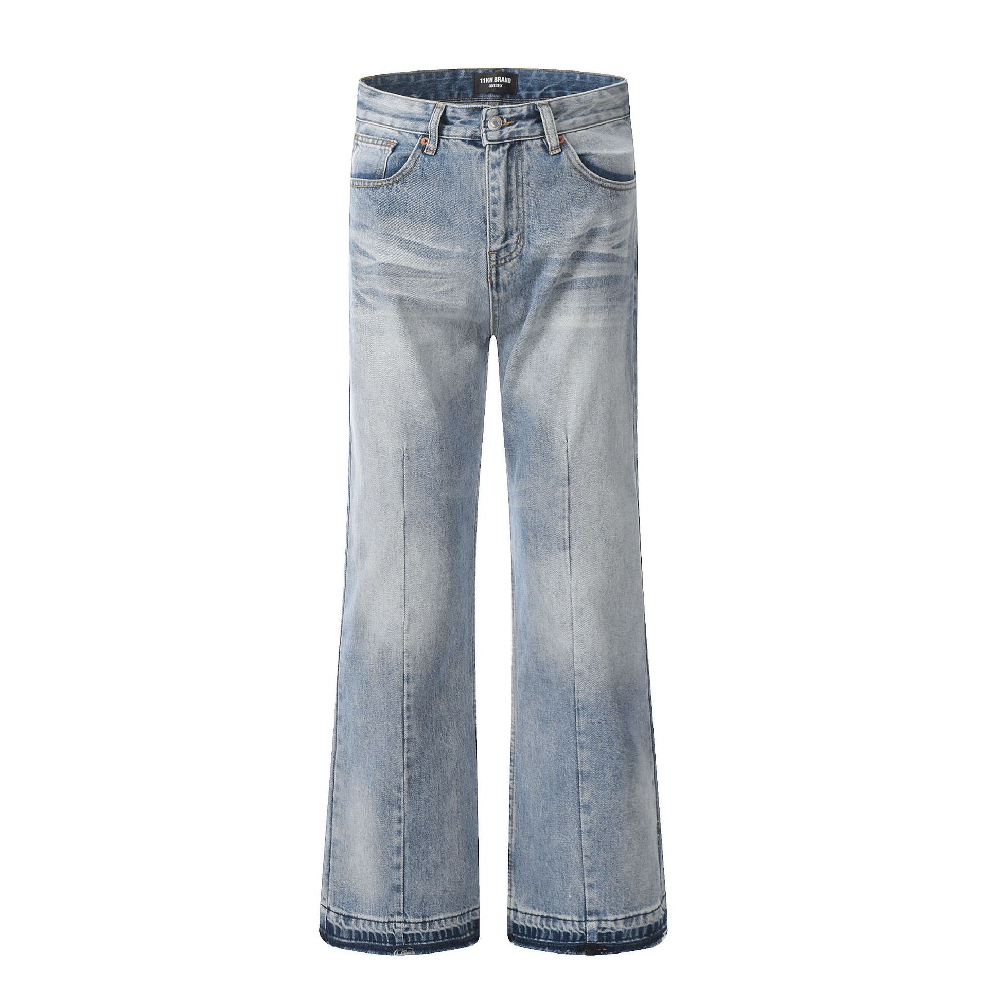 Jean Men's retro slim fit casual loose blue bootcut jeans Size US 32 / EU 48 - 1 Thumbnail