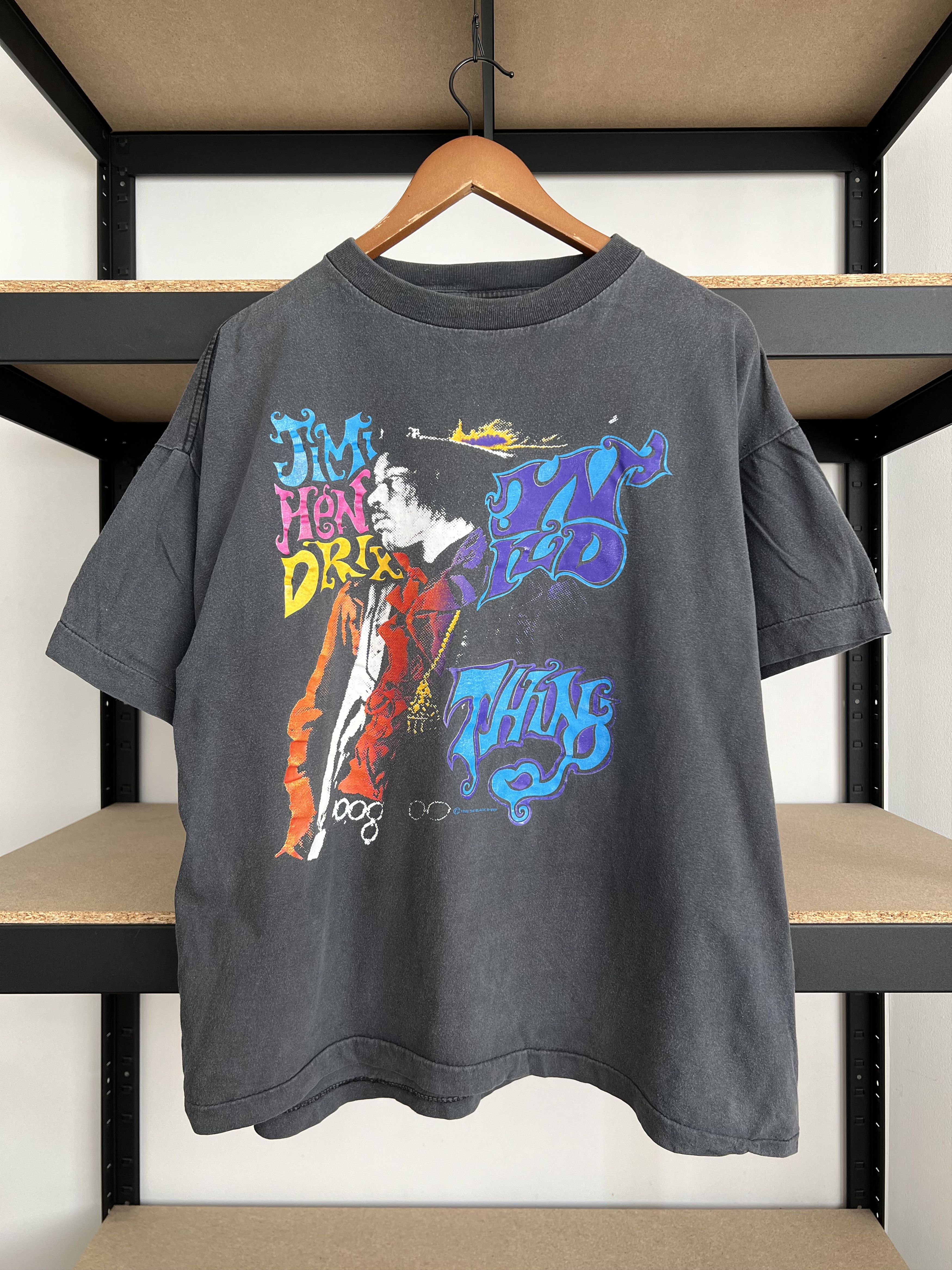 Band Tees Vintage 1992 Jimi Hendrix Wild Thing Black T-shirt Size US XL / EU 56 / 4 - 1 Thumbnail