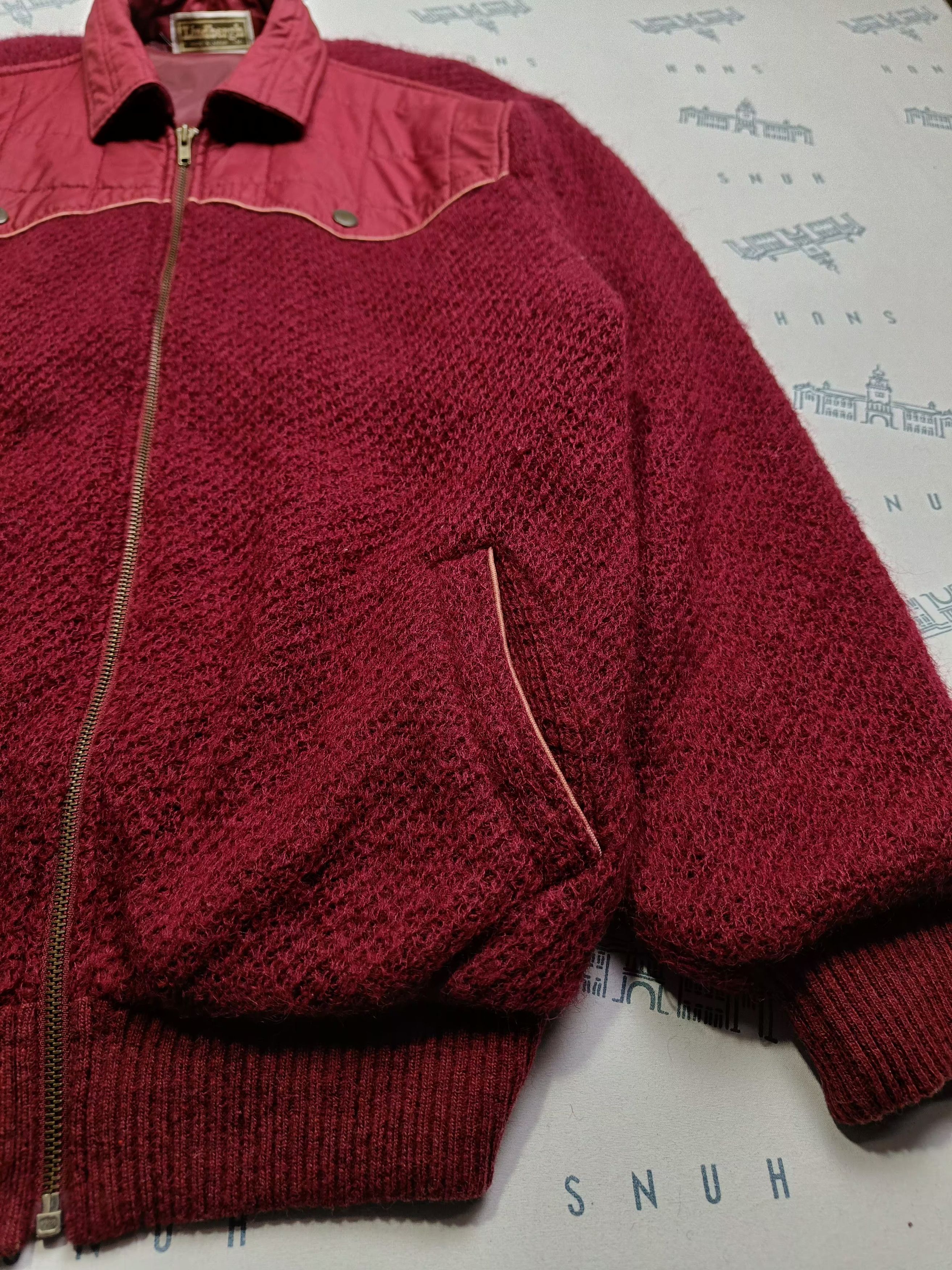 Lindbergh Vintage Lindbergh Maroon Knit Jacket Size US M / EU 48-50 / 2 - 5 Thumbnail