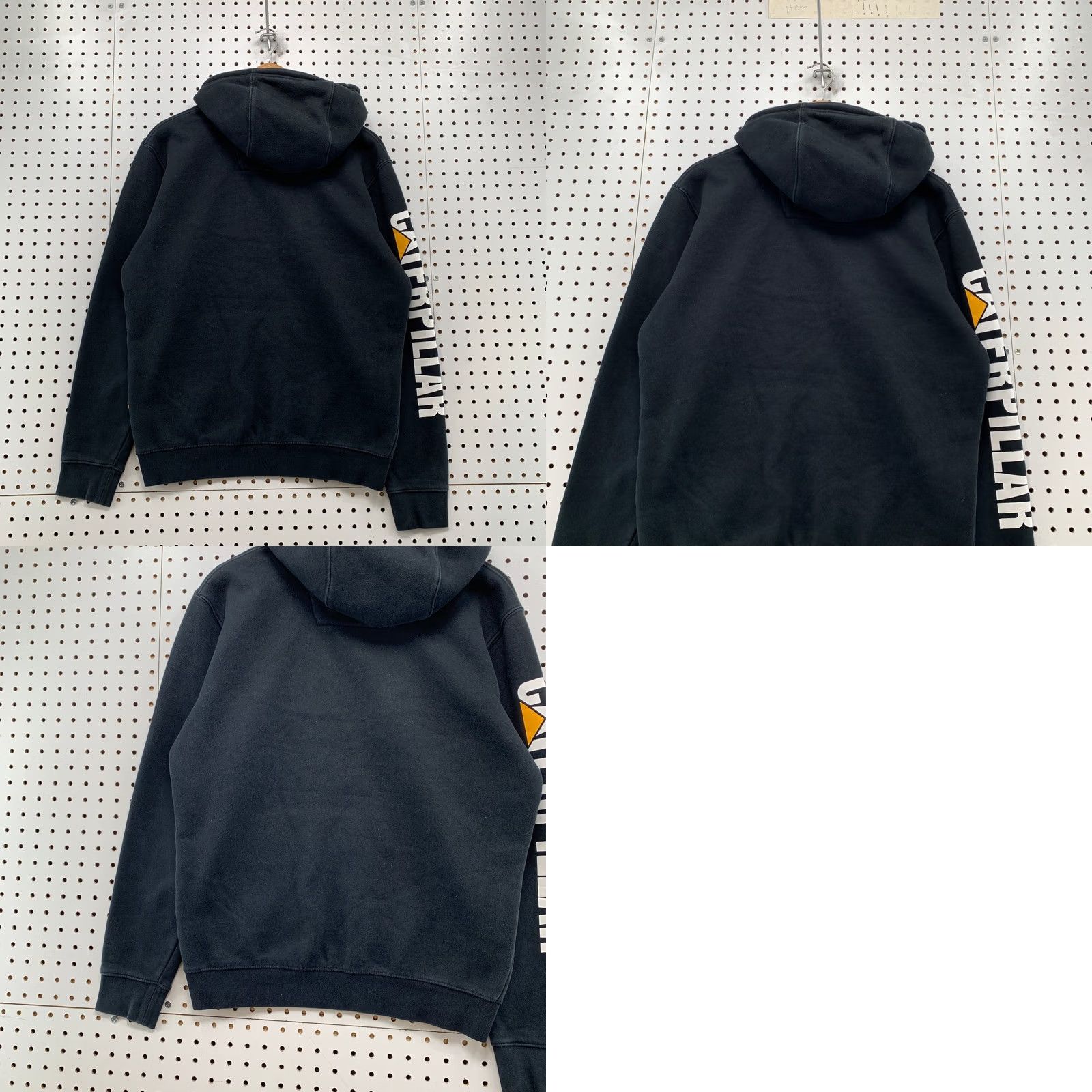 Vintage CAT Hoodie Mens M Black Fleece Pullover Hooded Sweatshirt Size US M / EU 48-50 / 2 - 9 Thumbnail