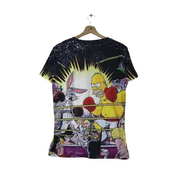 Vintage BUGS BUNNY x Homer SIMPSONS Cartoon Full Print Tee Shirt Size US S / EU 44-46 / 1 - 4 Thumbnail