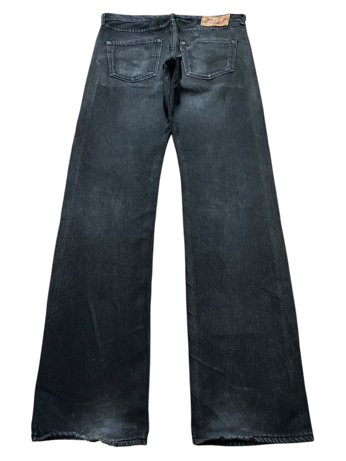 Levi's Vintage Levis 501 Y2K Black Denim Distressed Loose Jeans Size US 32 / EU 48 - 2 Thumbnail