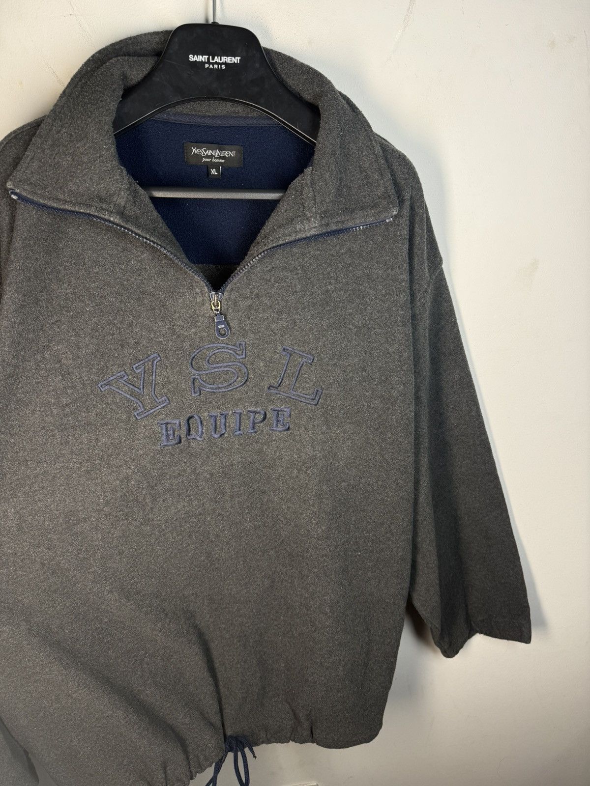 Yves Saint Laurent 90s Fleece YSL Sweatshirt Quarter Zip Vintage Yves Saint Size US XL / EU 56 / 4 - 18 Thumbnail