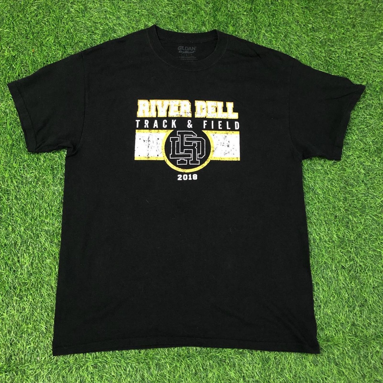 Gildan Men’s Black ‘River Dell Track and Field’ Graphic Tee Size US L / EU 52-54 / 3 - 1 Thumbnail