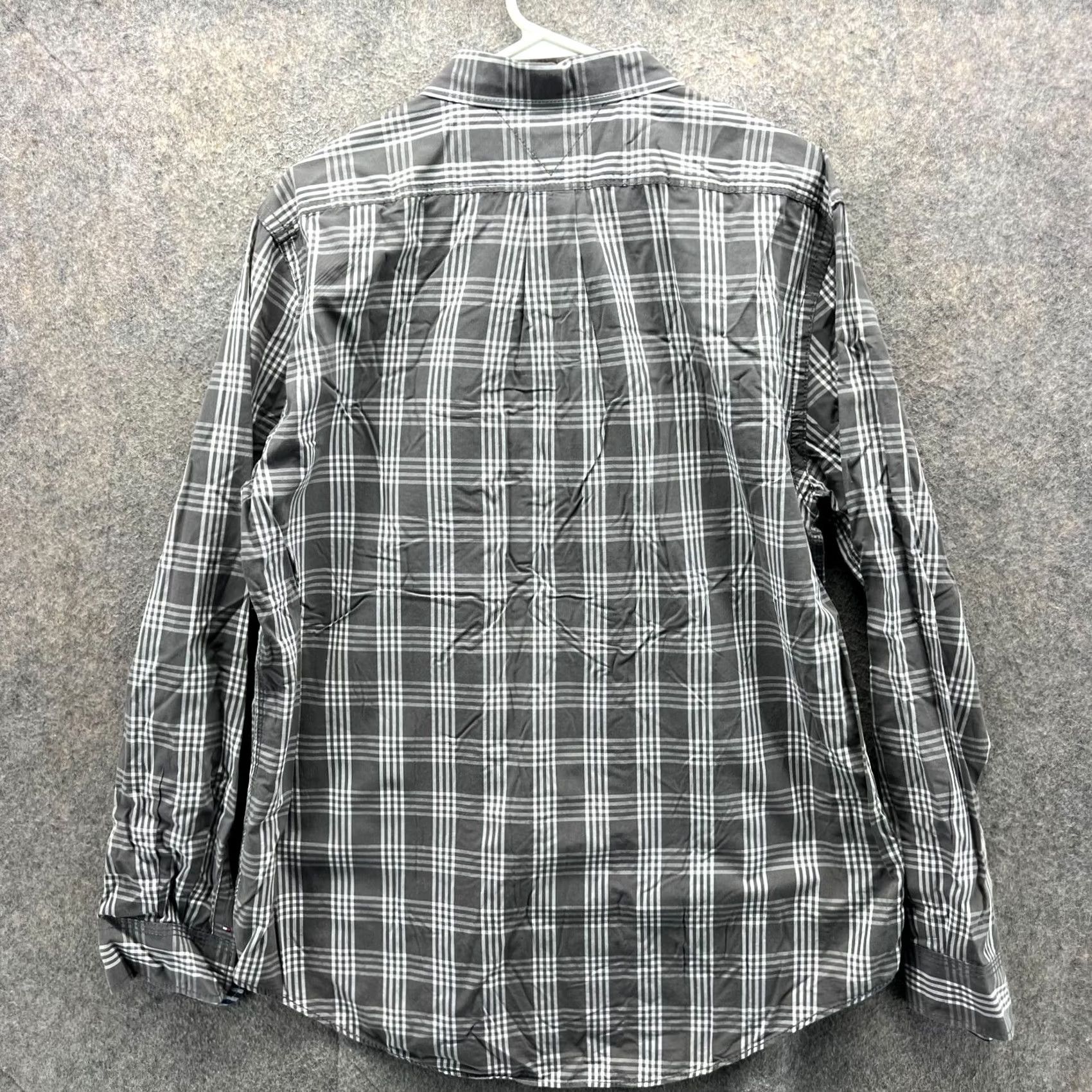 Tommy Hilfiger Tommy Hilfiger Shirt Mens Large Button-Up Glen Check Cotton Trim Fit Dress Plaid Size 42R - 2 Thumbnail