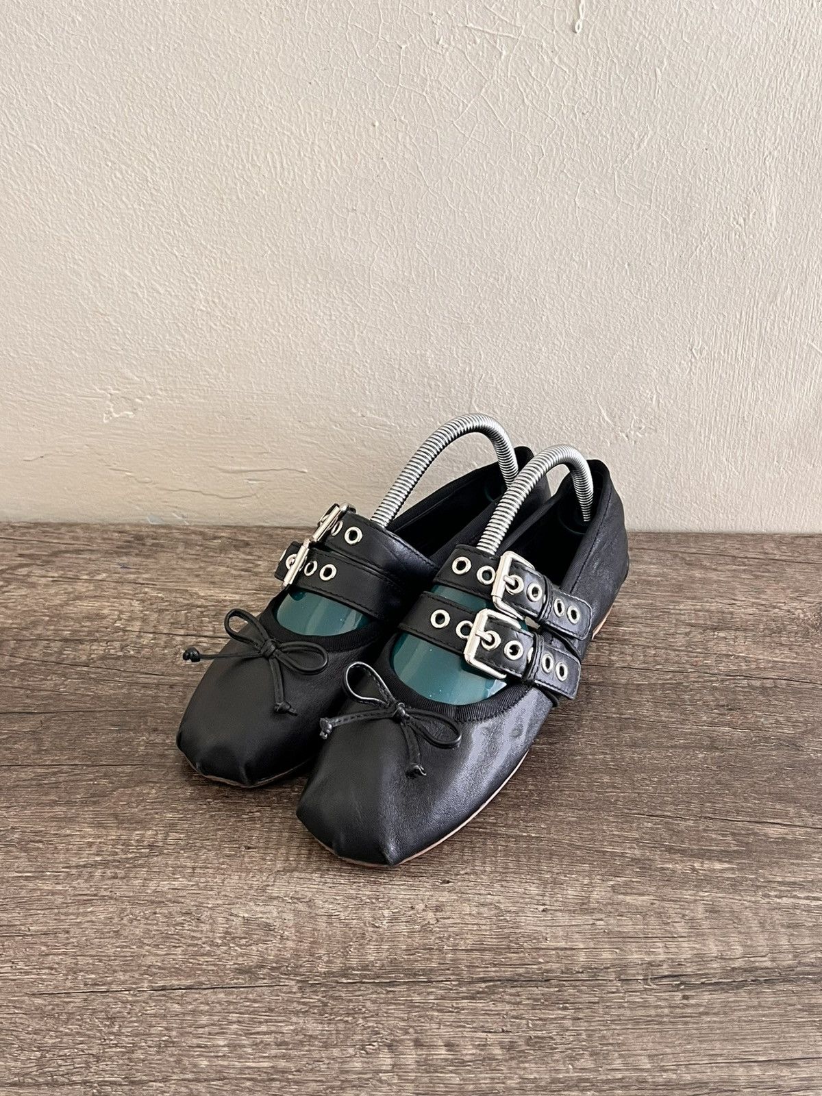 Miu Miu Buckle Lamb Leather Ballets Size US 6 / IT 36 - 3 Thumbnail