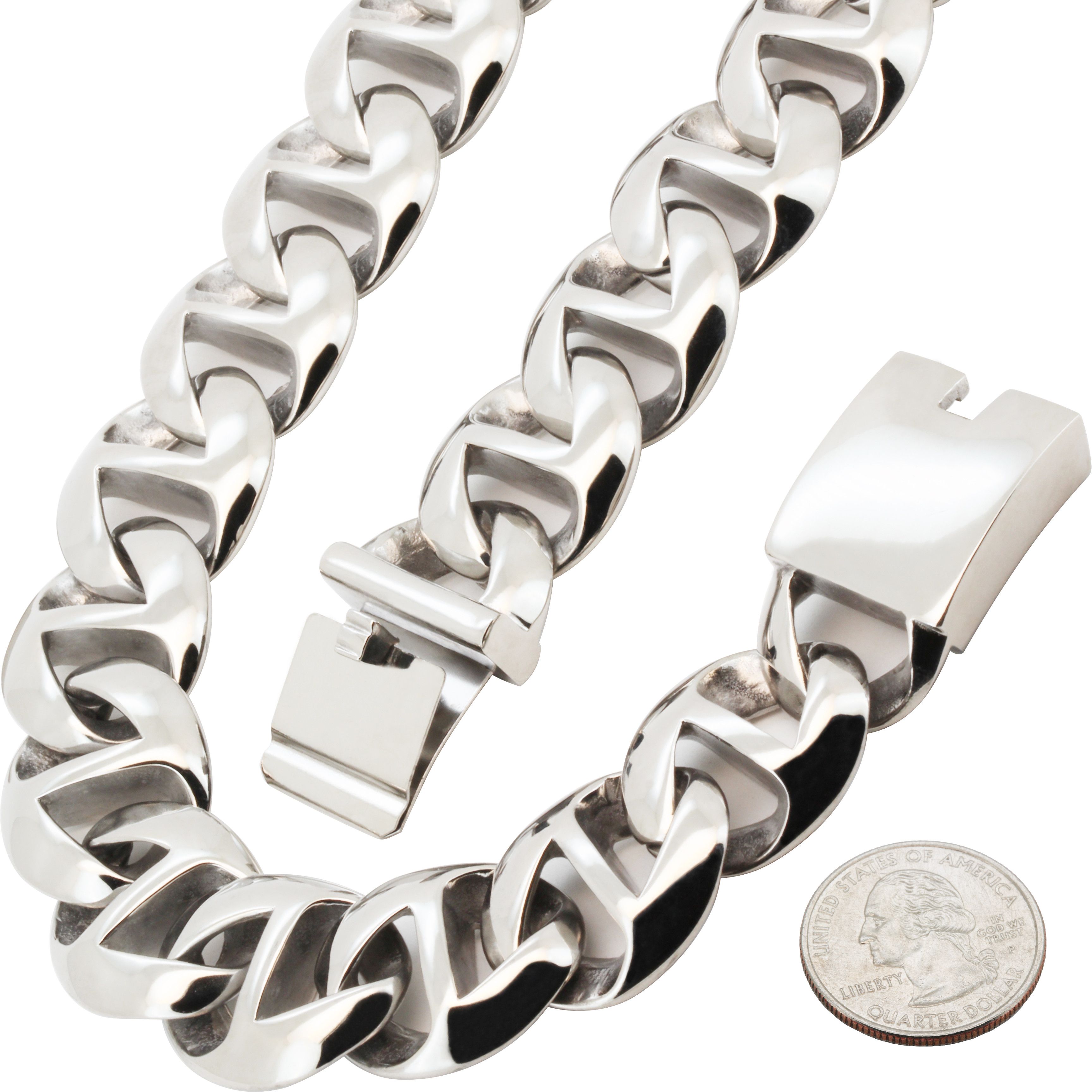 Other 316L Stainless Steel 22mm Mariner Bracelet 8.5” Size ONE SIZE - 2 Thumbnail