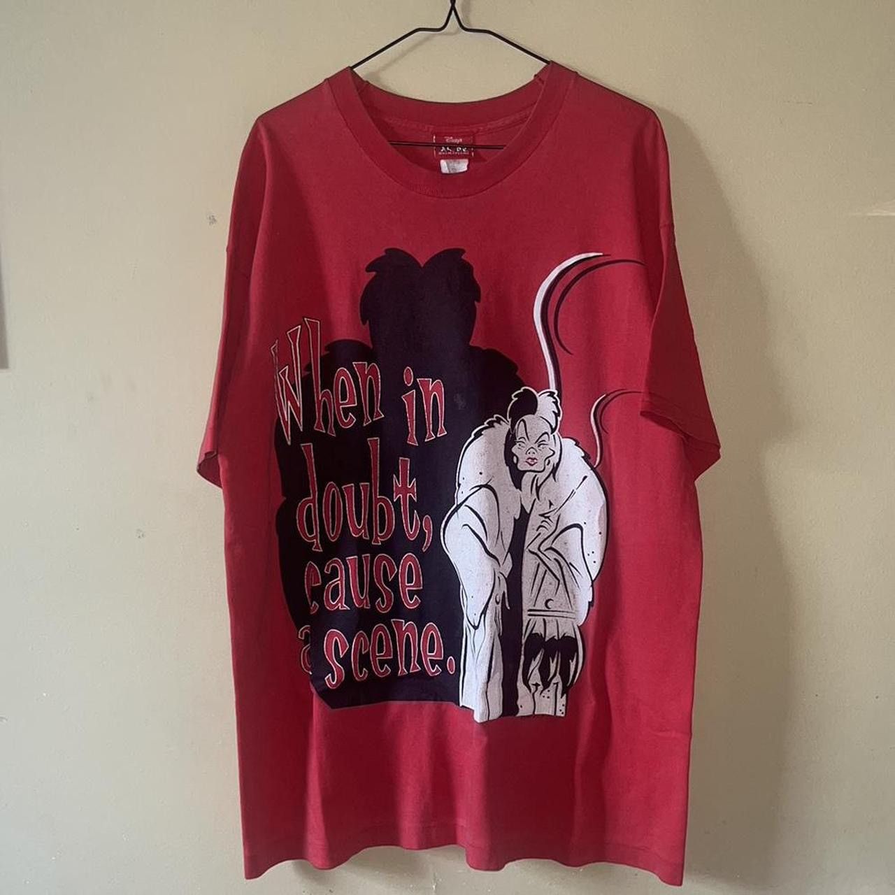 image of Animal Tee x Disney Vintage 90's 101 Dalmatians Cruella De Vil Movie Tee in Red, Men's (Size Large)