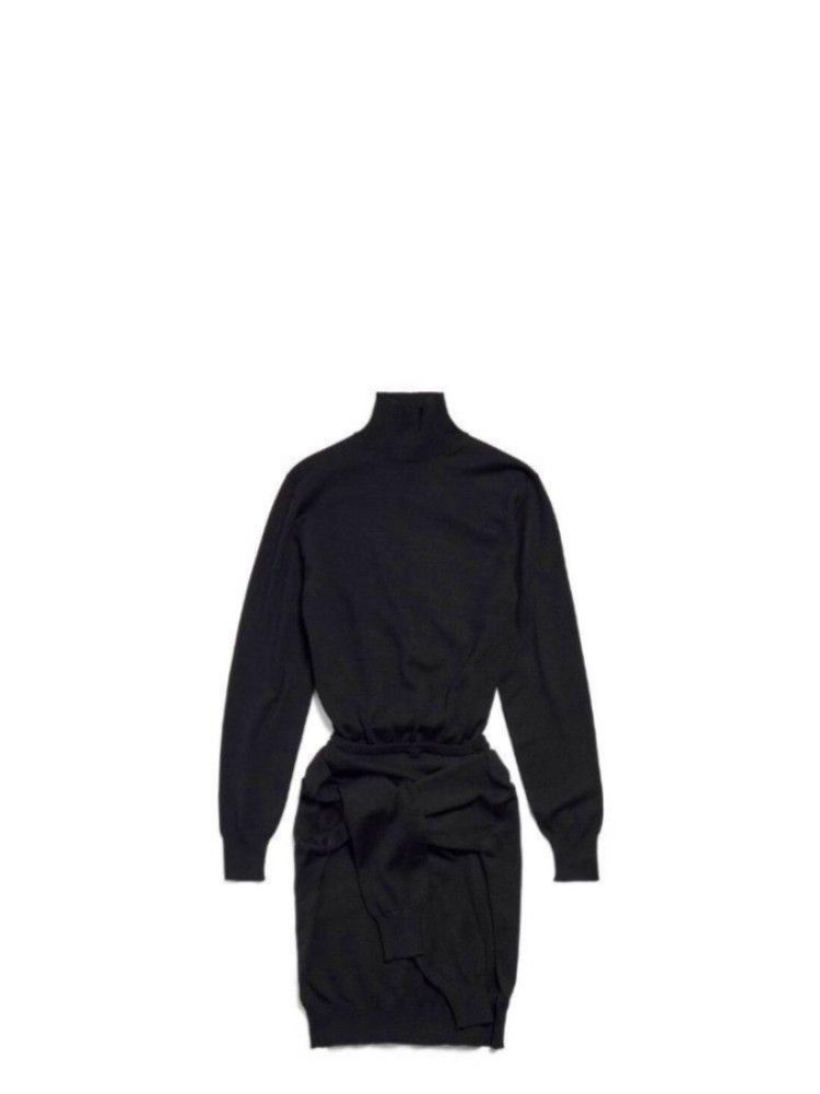 Balenciaga o1tr1nto0526 Patched Sweater Dress In Black Size L / US 10 / IT 46 - 1 Preview