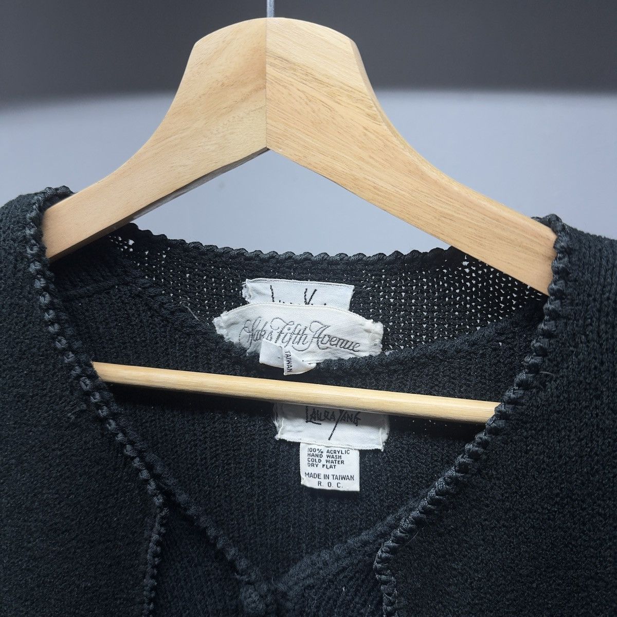 Vintage 80s Saks Laura Yang Knit Cardigan Sweater Twinset ERD Grunge Size L / US 10 / IT 46 - 4 Thumbnail