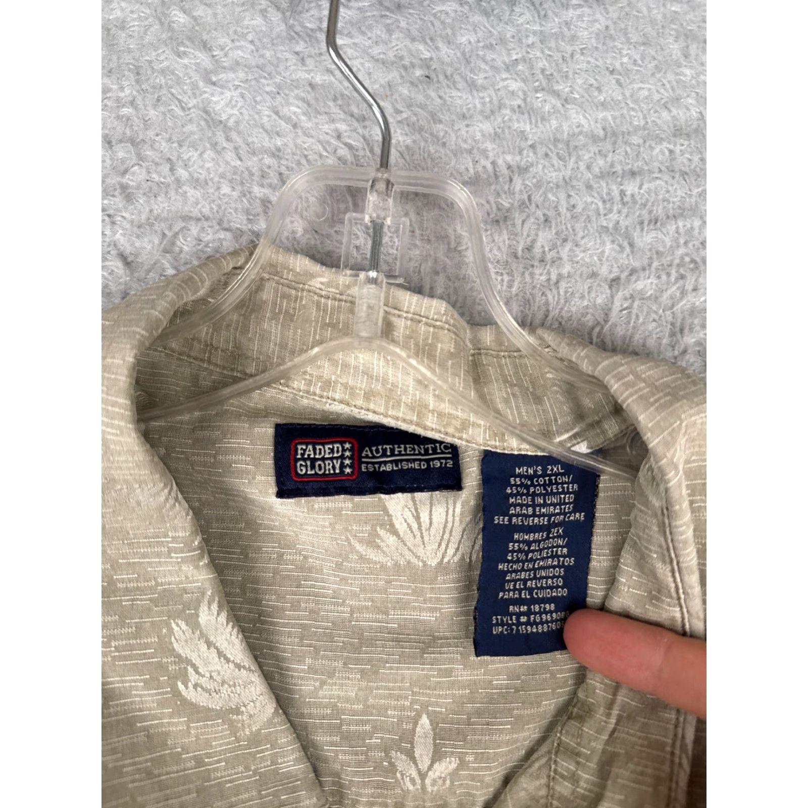 Faded Glory Faded Glory Hawaiian Shirt Men 2XL Beige Floral Cotton Blend Pocket Aloha Resort Size US XXL / EU 58 / 5 - 7 Thumbnail