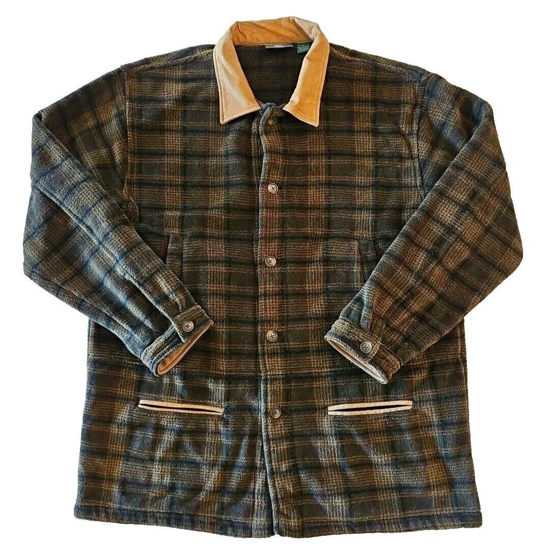 Orvis Vintage Orvis Fleece Teddy Jacket Mens XL Brown Black Plaid Size US XL / EU 56 / 4 - 5 Thumbnail