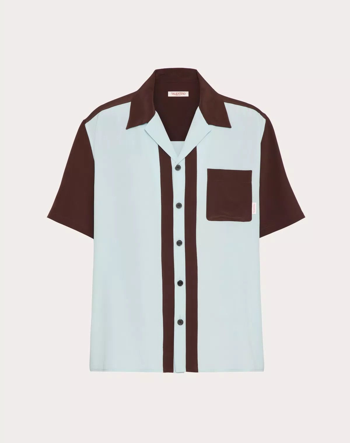 Valentino oc11z0725 Silk Bowling Shirt in White/Olive Green Size US L / EU 52-54 / 3 - 1 Thumbnail