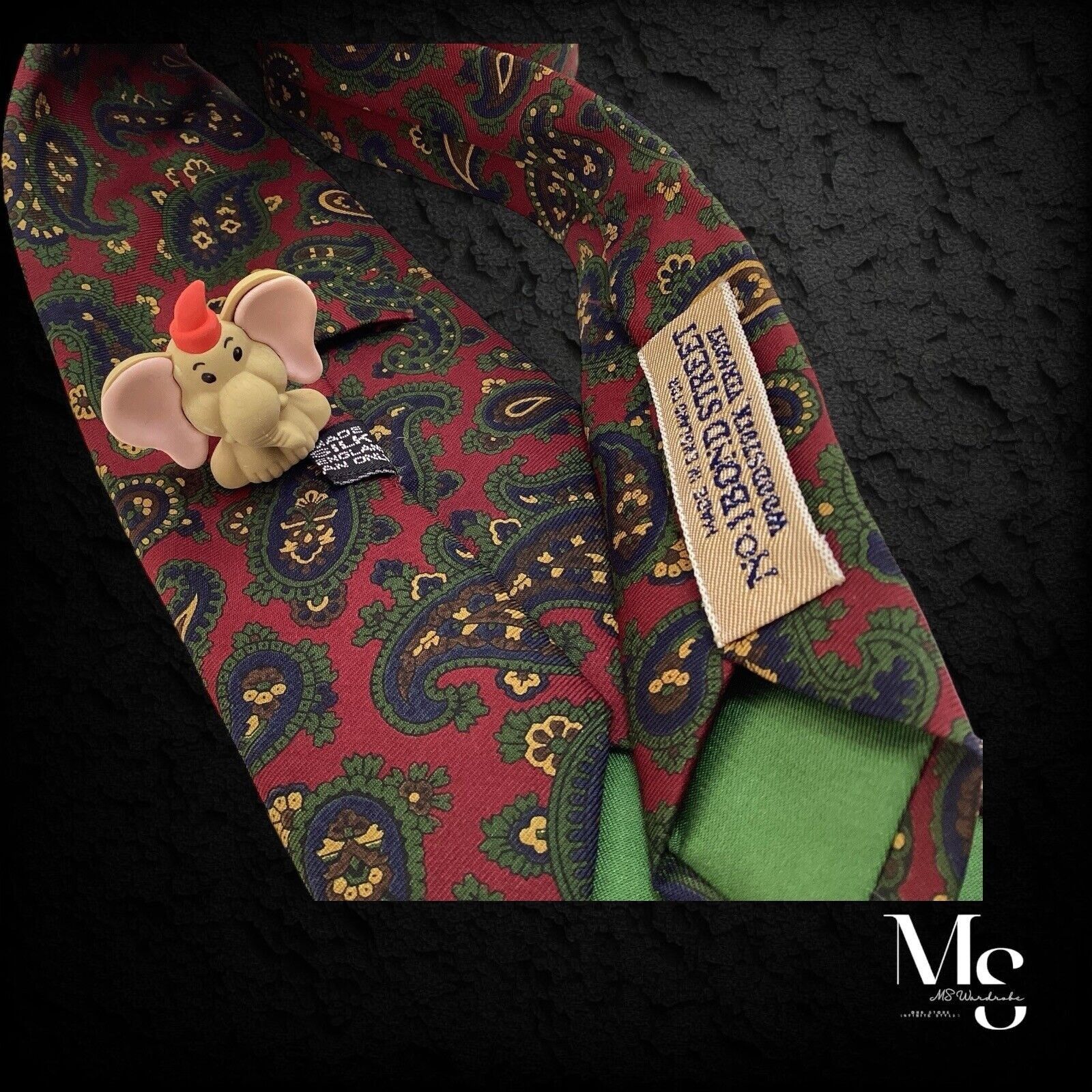 Other BOND STREET Burgundy Paisley Luxury Silk Tie In Made England Size ONE SIZE - 3 Thumbnail