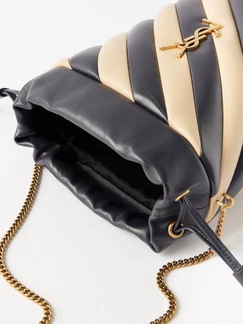 Saint Laurent Paris o1b1hav110924 Size: OS / Alix Leather Bucket Bag Navy & Nude Size ONE SIZE - 2 Thumbnail