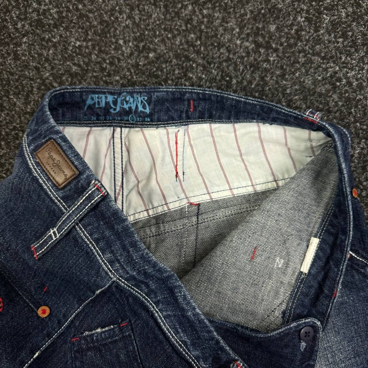 Pepe Jeans Vintage Low Rise avant Garde flared butcut denim pants navy Size US 34 / EU 50 - 8 Thumbnail