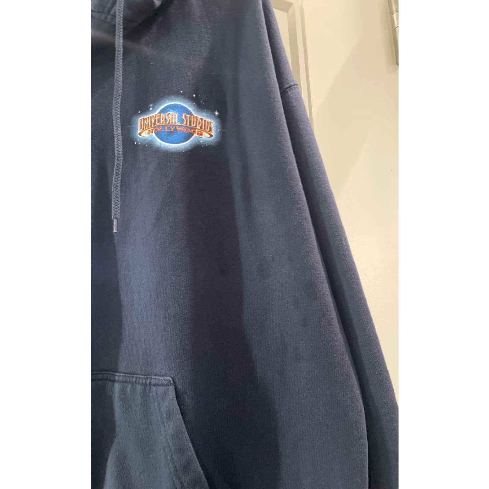 Vintage Universal Studios Hoodie Adult XL Blue Full Zip Graphic Print Themed Jurassic Park Harry Potter Simpsons 2016 Mens Size US XL / EU 56 / 4 - 8 Thumbnail