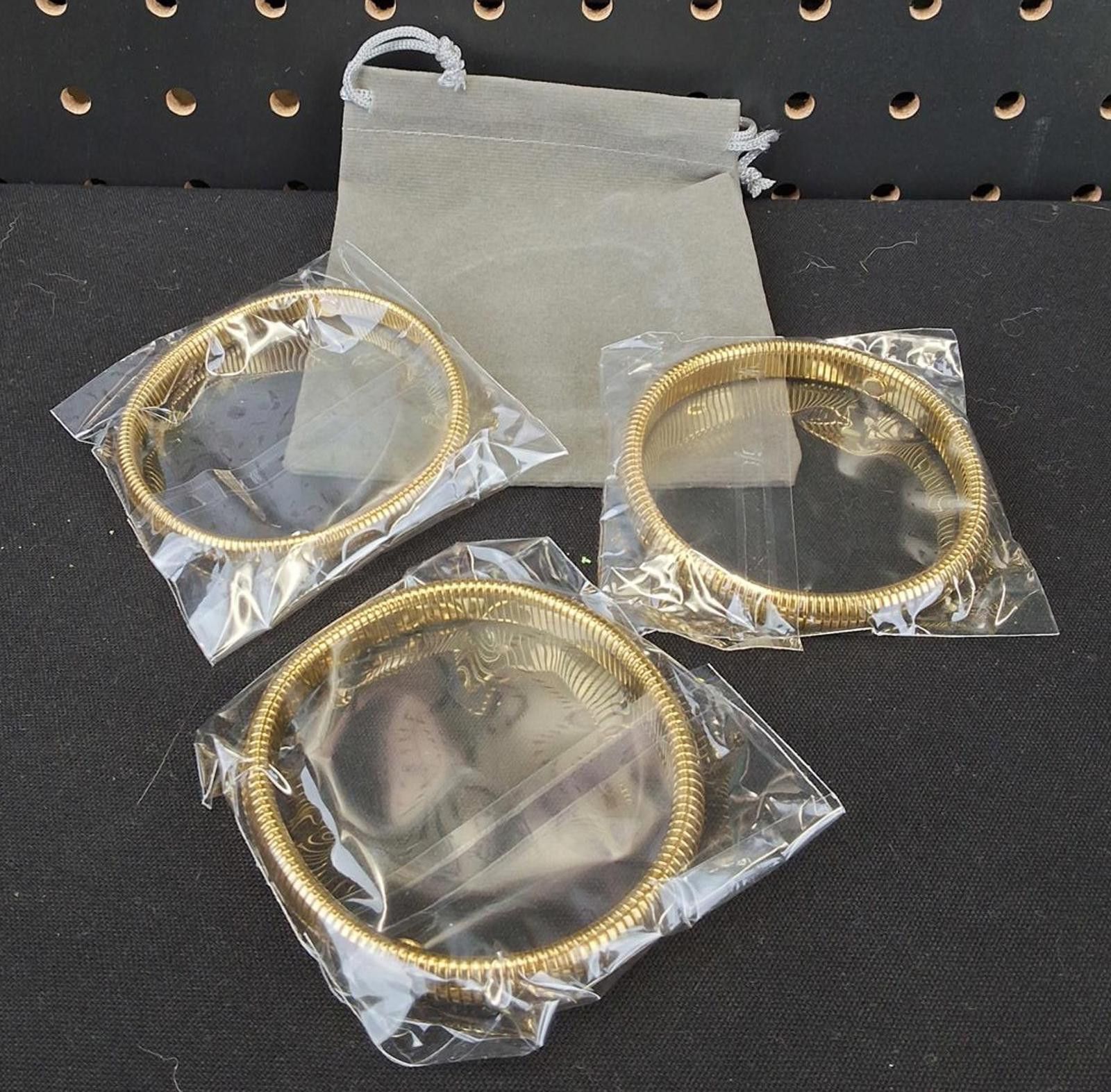 Other Set of 3 Elegant Gold Tone Bracelets for Women - New Size ONE SIZE - 4 Thumbnail