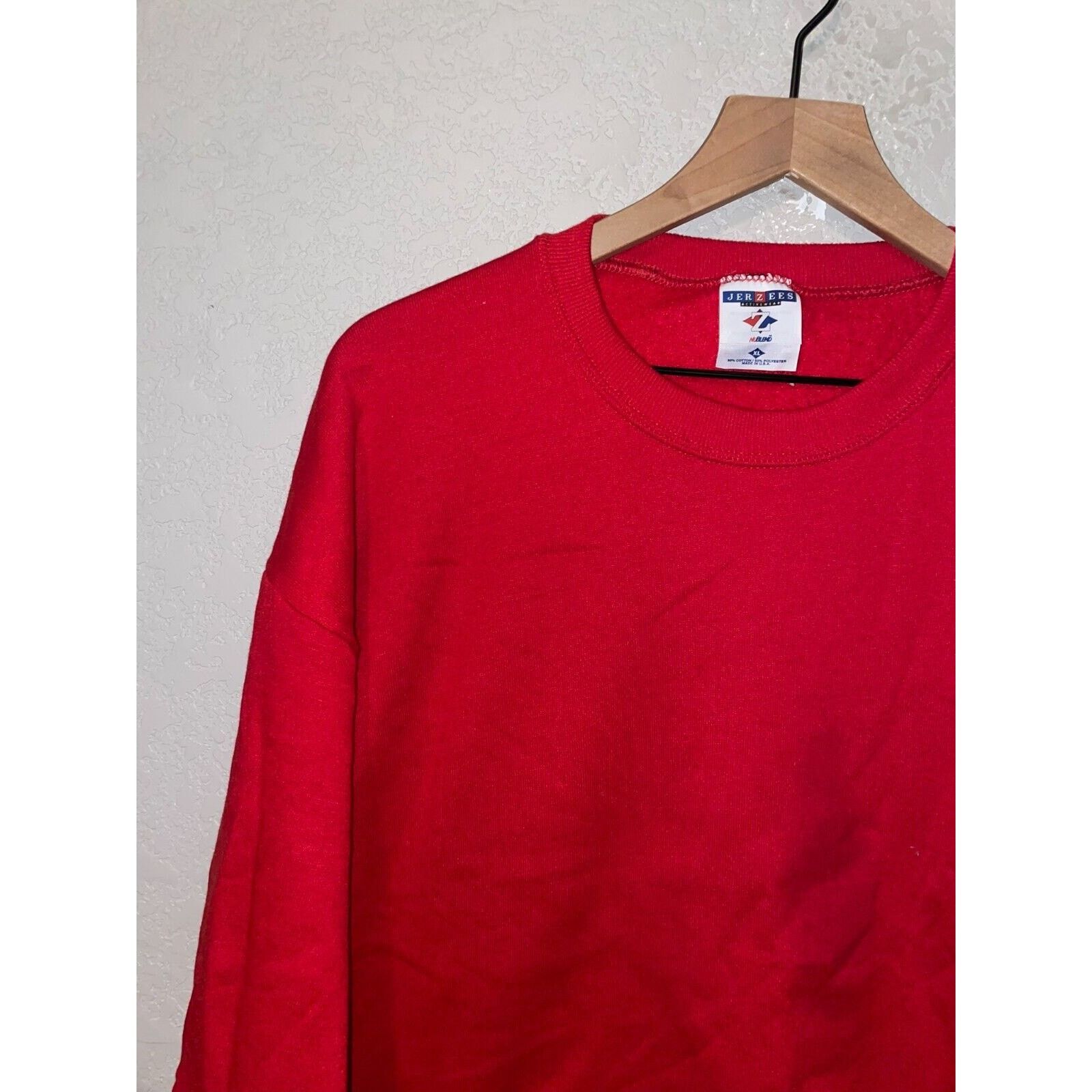 Jerzees Vintage Jerzees Red Blank Sweatshirt USA Made 50/50 90s XL Size US XL / EU 56 / 4 - 3 Thumbnail