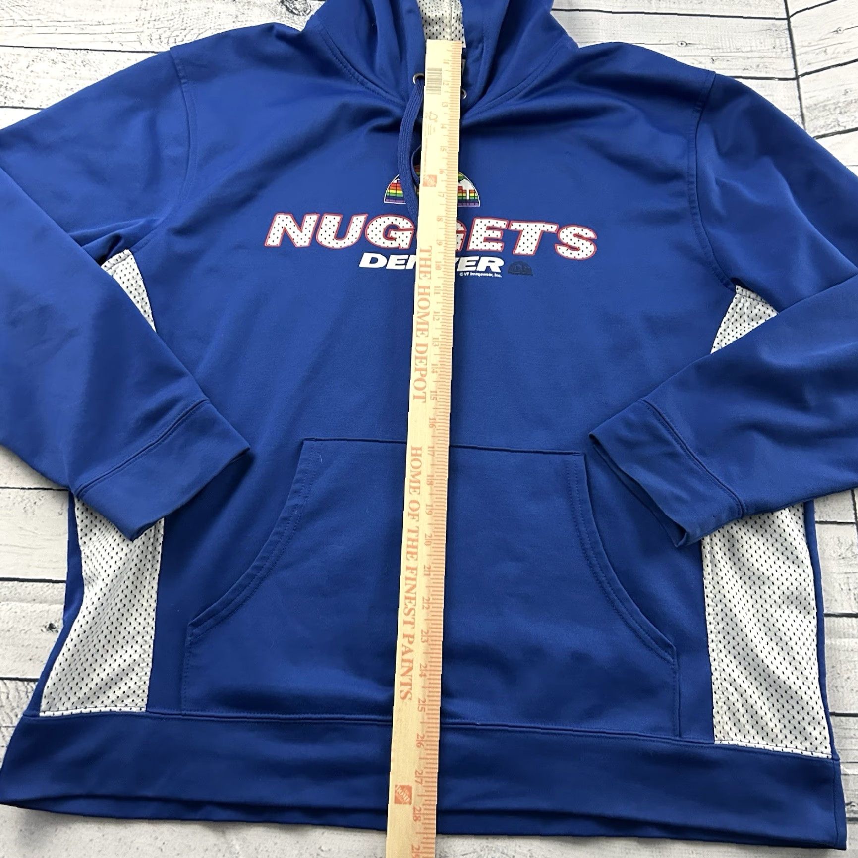 Vintage Majestic Denver Nuggets Hoodie Sweatshirt Men's XL Blue Hardwood Classics Pullover Fans Size US XL / EU 56 / 4 - 4 Thumbnail