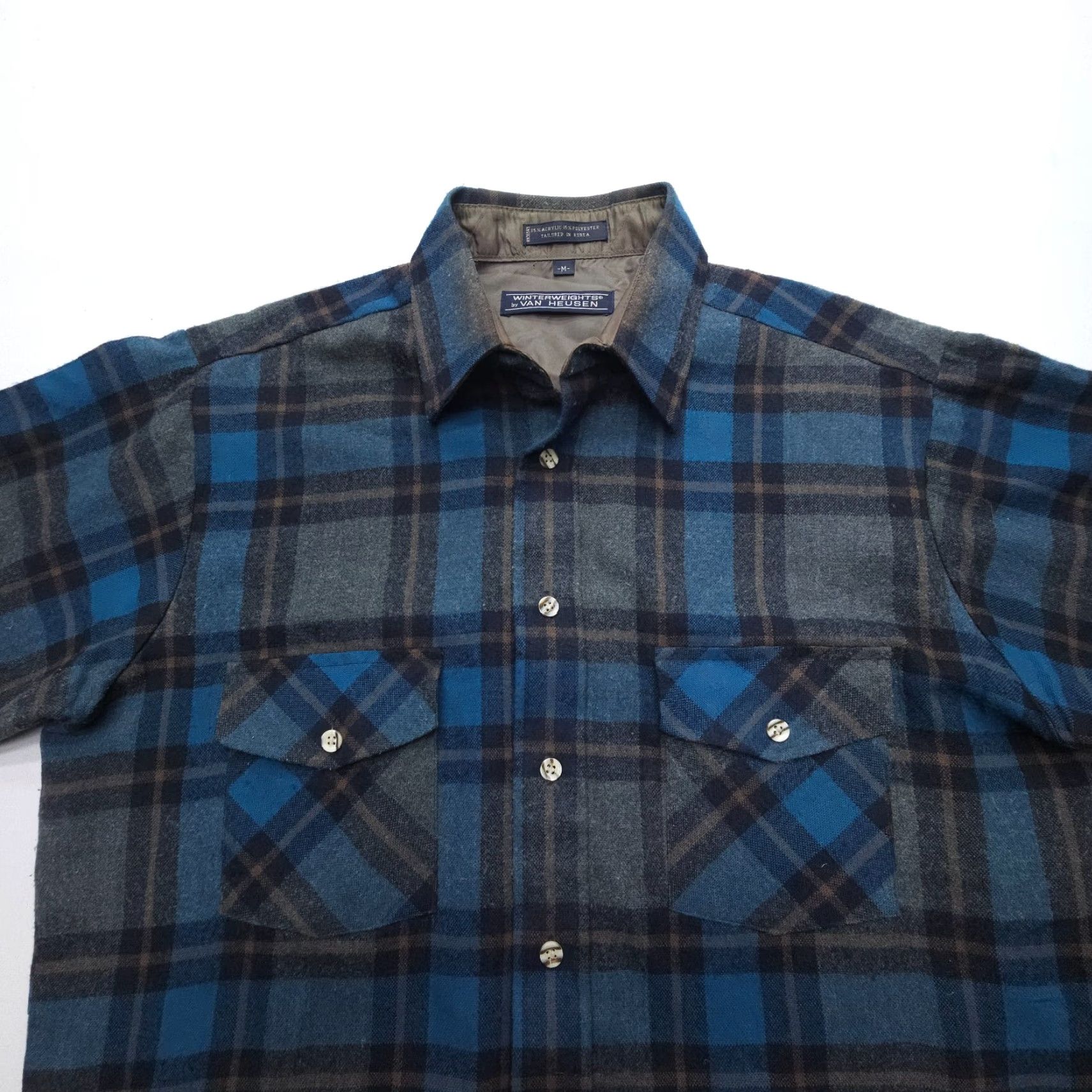 Van Heusen Vintage Van Heusen Winterweights Flannel Shirt Men's Medium Plaid Retro Light Size US M / EU 48-50 / 2 - 4 Thumbnail