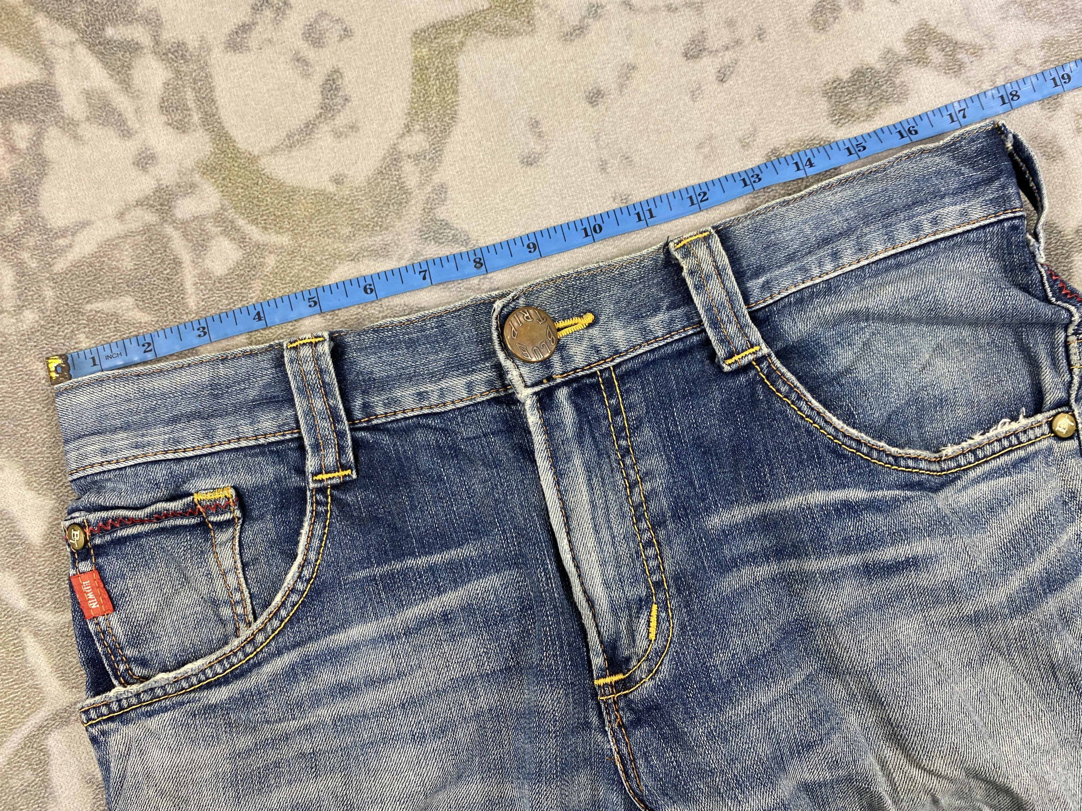Kapital Edwin Jeans Japan 503 Blue Trip Distressed Mud Washed-JN3800 Size US 35 - 5 Thumbnail