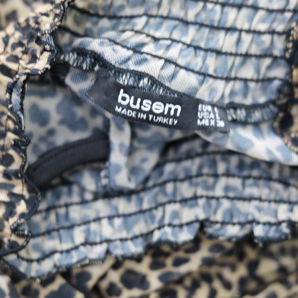 Buscemi Busem Lepord Animal Print With Ruffle Woman Dress Size L / US 10 / IT 46 - 4 Thumbnail