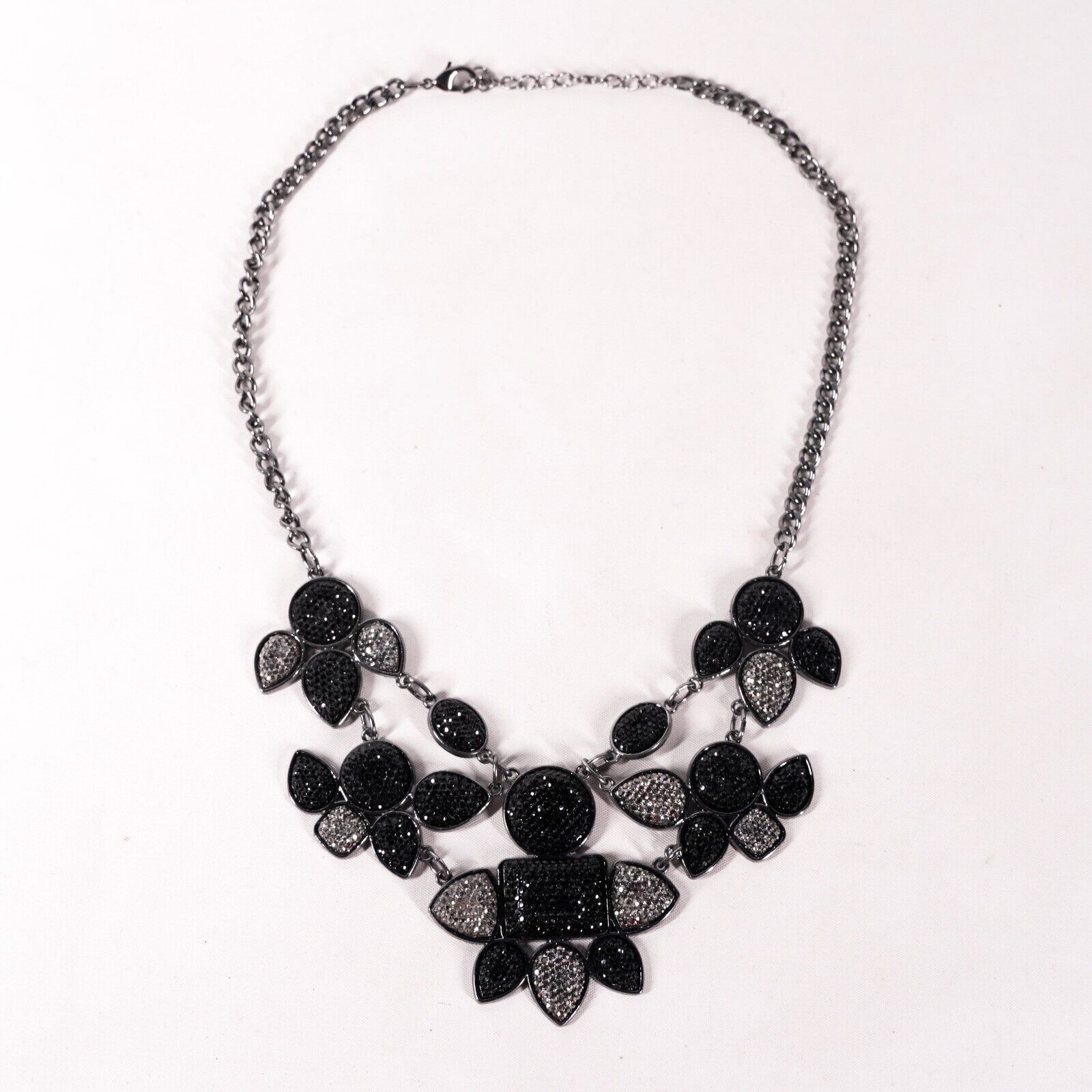 Other 11.5" Black Druzy Silver Metal Chain Necklace Choker Jewelry Size ONE SIZE - 1 Thumbnail