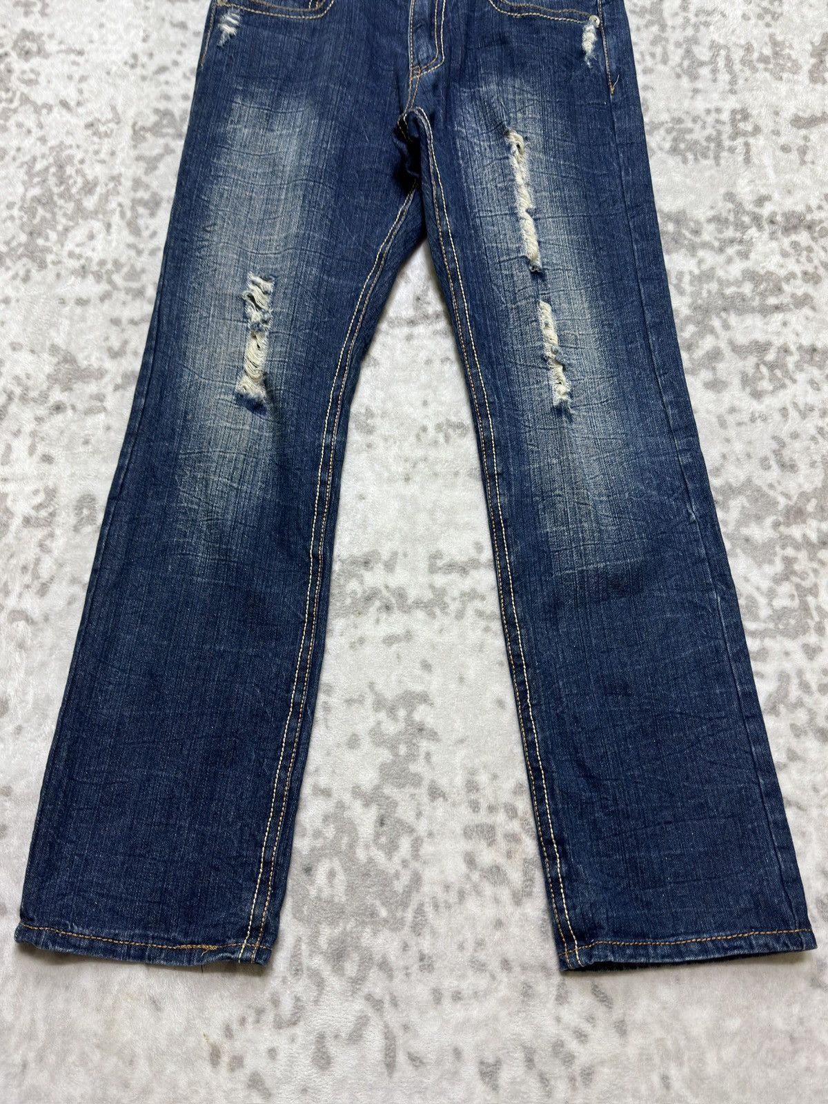 Hysteric Glamour Y2K Inner Groove Angel Wings Back Printed Distressed Jeans Size US 32 / EU 48 - 7 Thumbnail
