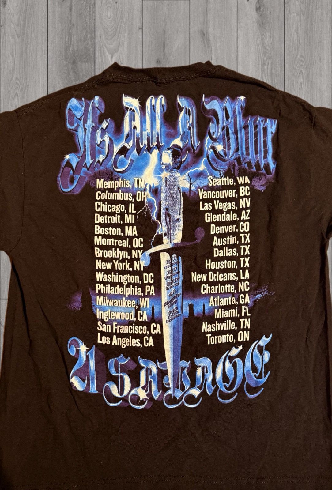 21 Savage 21 Savage Tour T-Shirt Size US XL / EU 56 / 4 - 4 Thumbnail