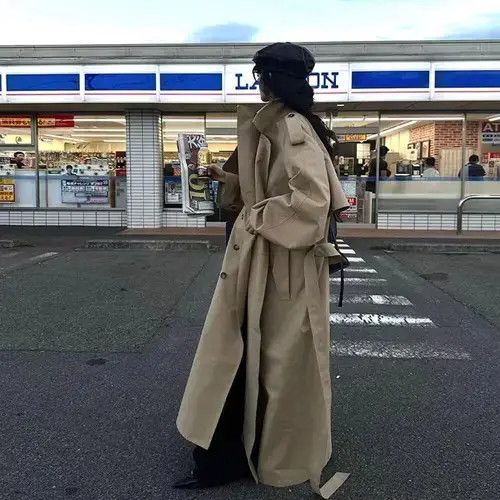 Japanese Brand Vintage khaki silhouette double-breasted long coat Size S / US 4 / IT 40 - 5 Thumbnail