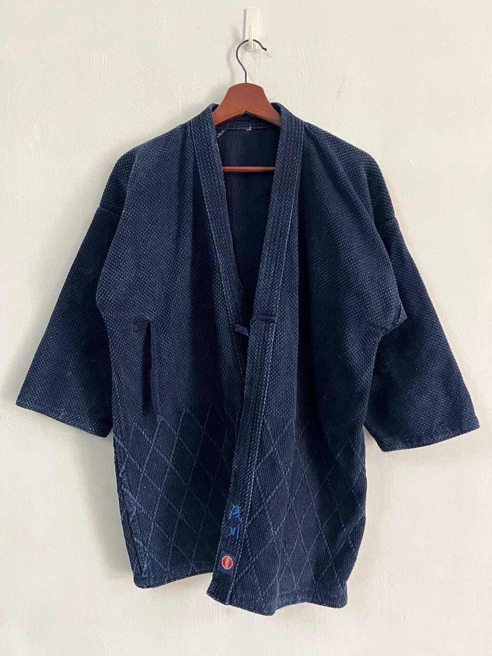 Indigo Kendo Uniform Dyed Boro Japan Kimono Size US L / EU 52-54 / 3 - 2 Thumbnail