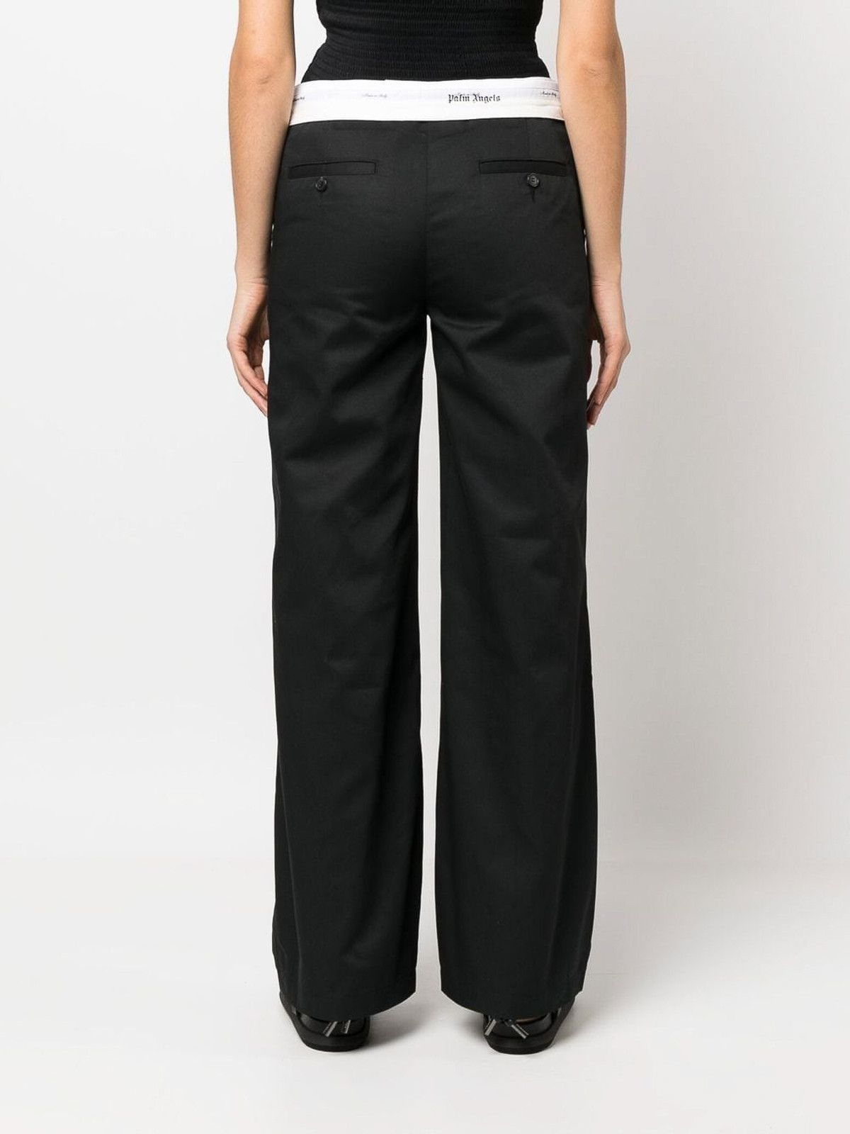 Palm Angels o1gr1nt0425 Reversed Waistband Chino Pant in Black White Size 27" / US 4 / IT 40 - 4 Thumbnail