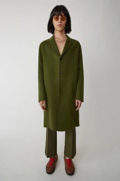 ACNE STUDIOS CHAD COAT CASHMERE OVERCOAT MEDIUM SZ 50 GREEN