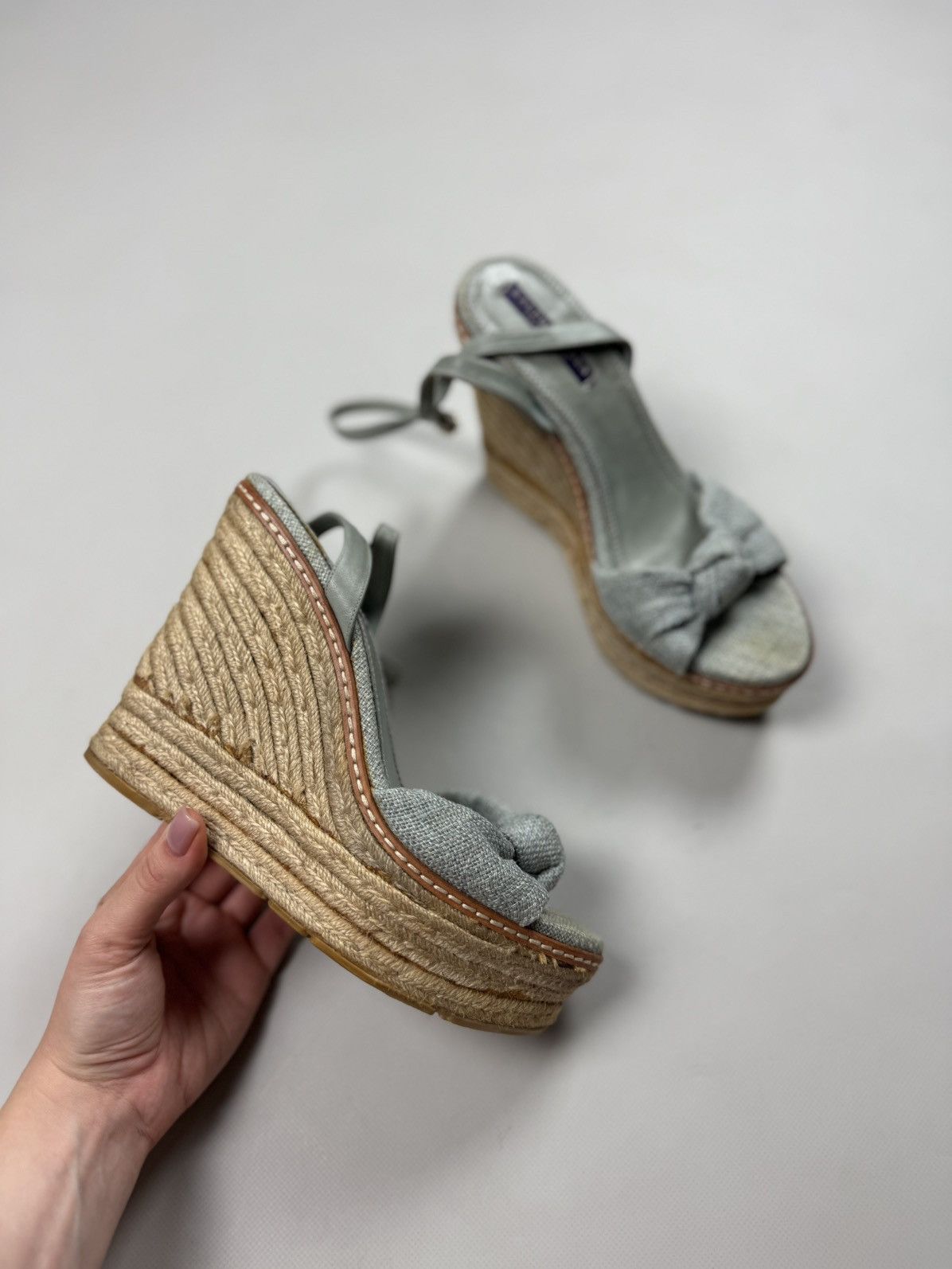 Ralph Lauren Purple Label Ralph Lauren Purple Fistina Espadrille Wedge Sandals Shoes Size US 9.5 / IT 39.5 - 7 Thumbnail
