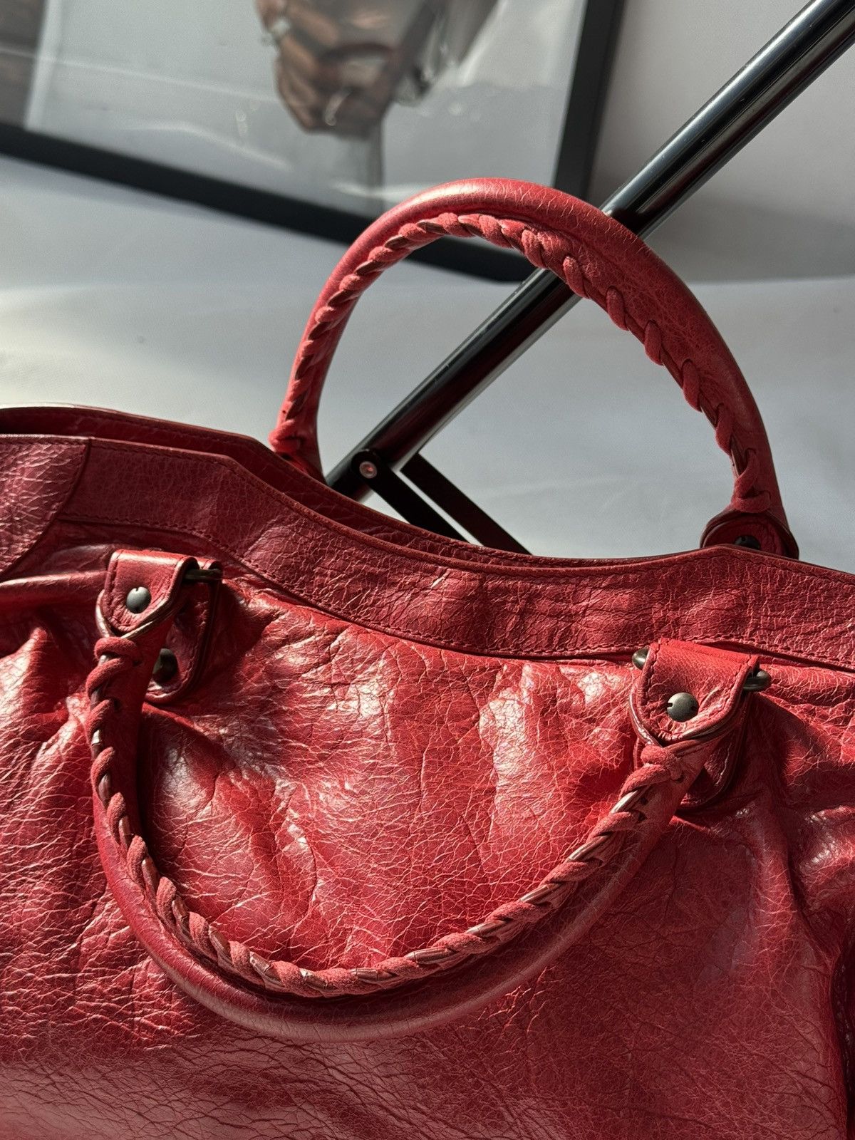 Balenciaga Authentic Balenciaga Red City Bag Real Leather Handbag Size ONE SIZE - 23 Thumbnail