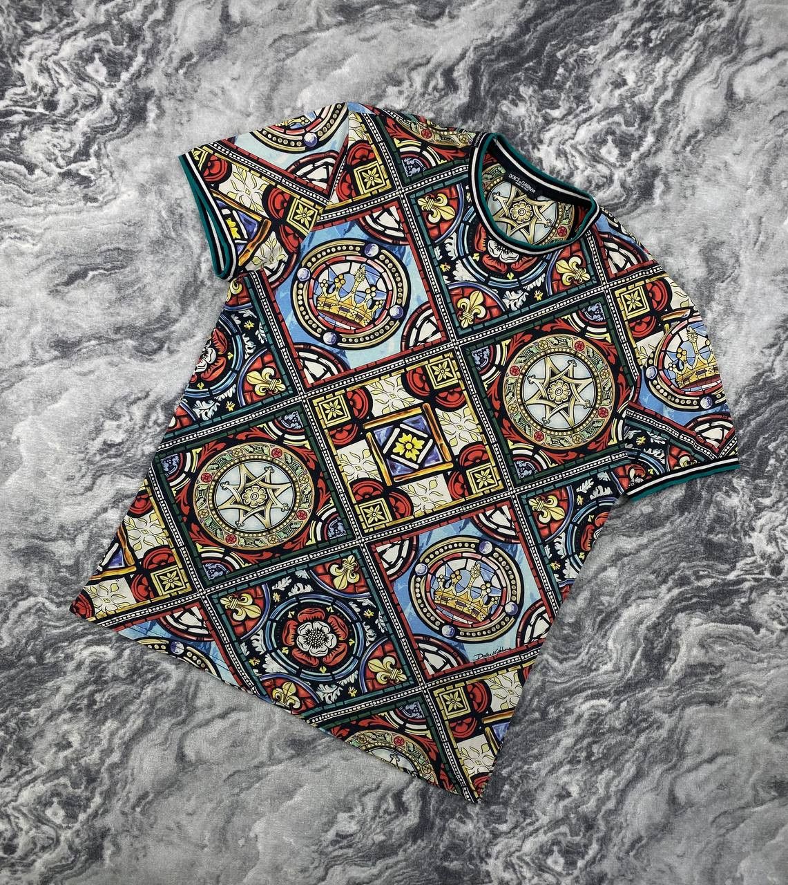 Vintage Dolce & Gabbana Stained Glass Print T-Shirt Men